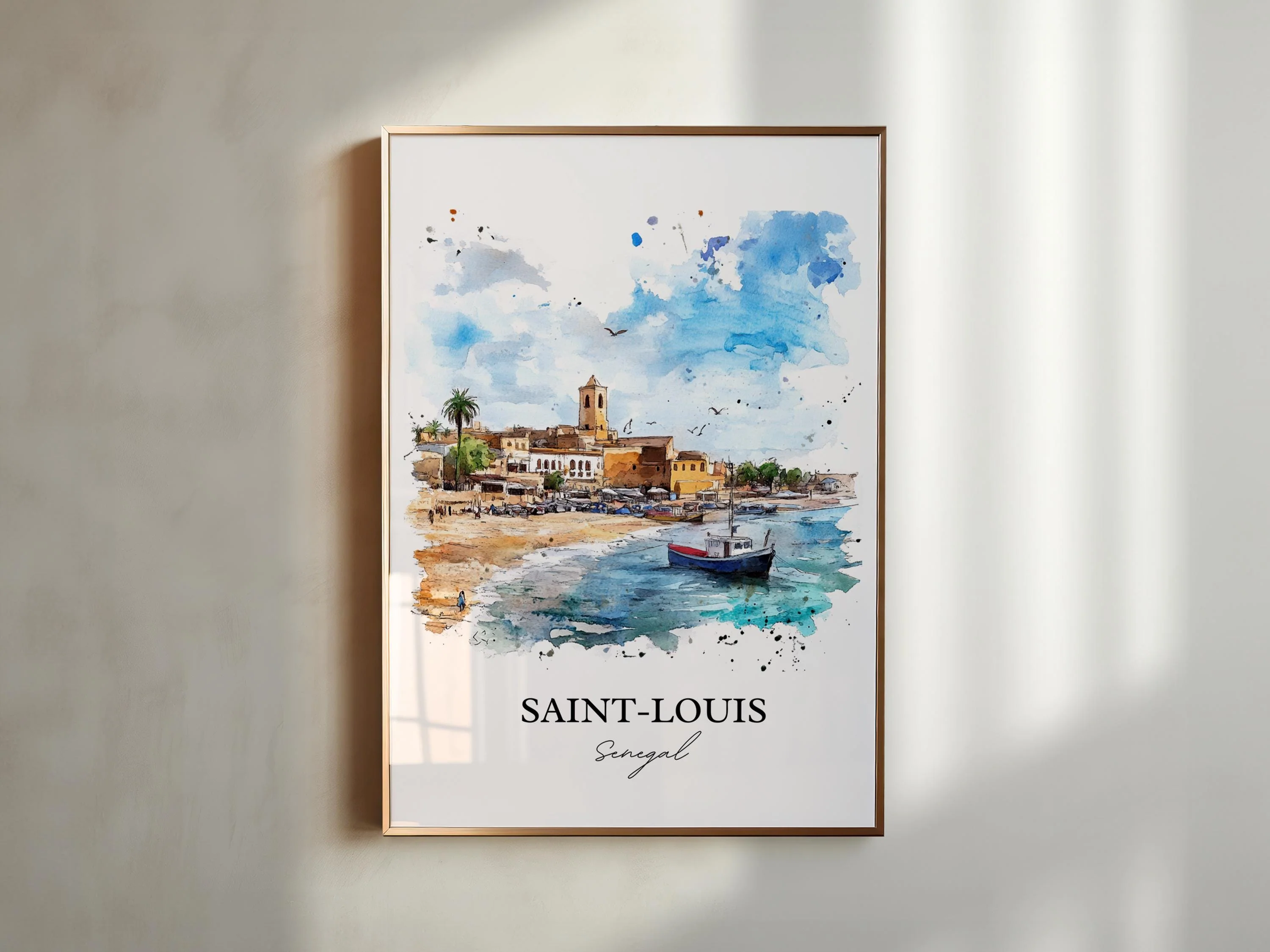 Saint-Louis, Senegal – Watercolor Art Print - Image 3