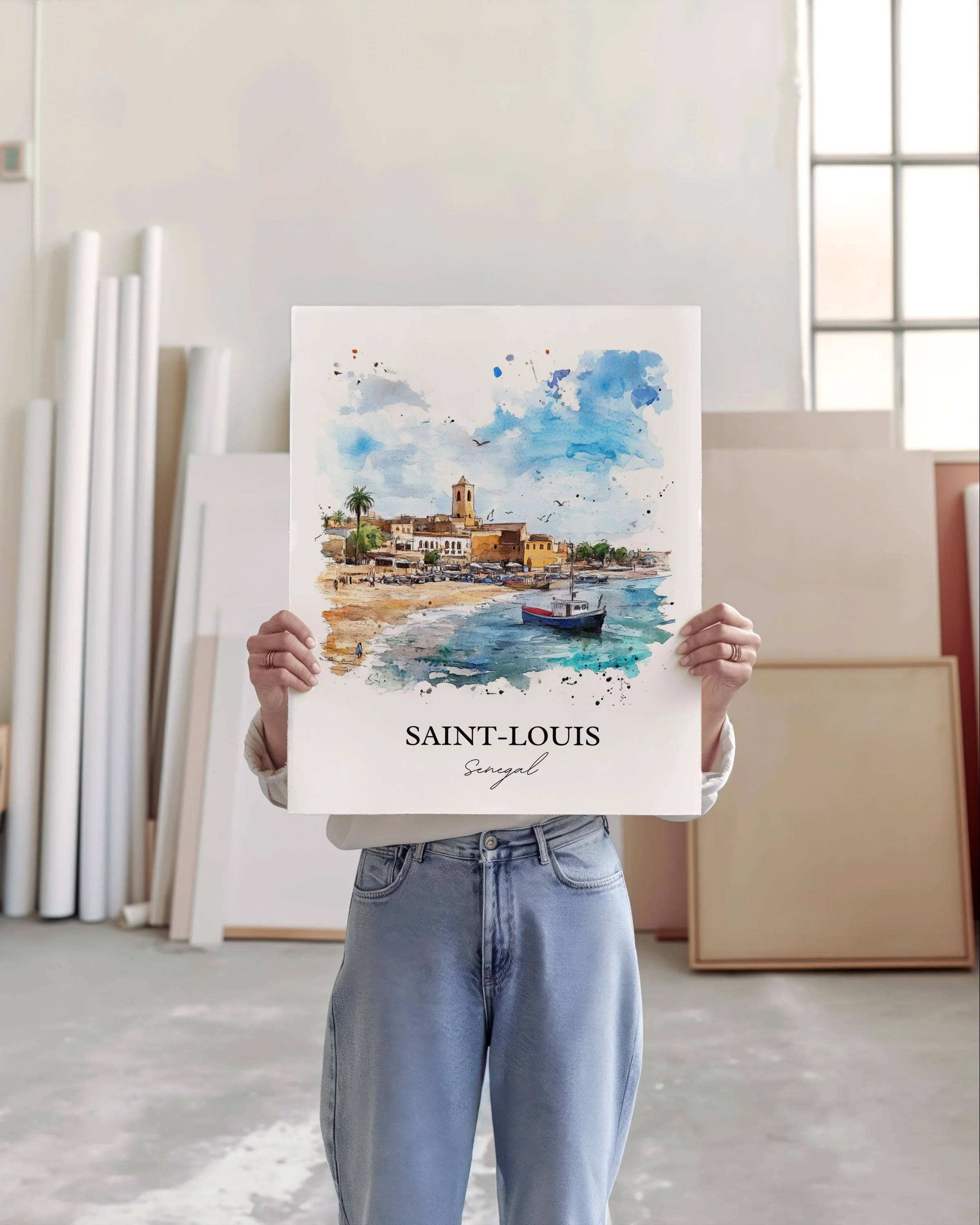 Saint-Louis, Senegal – Watercolor Art Print - Image 4