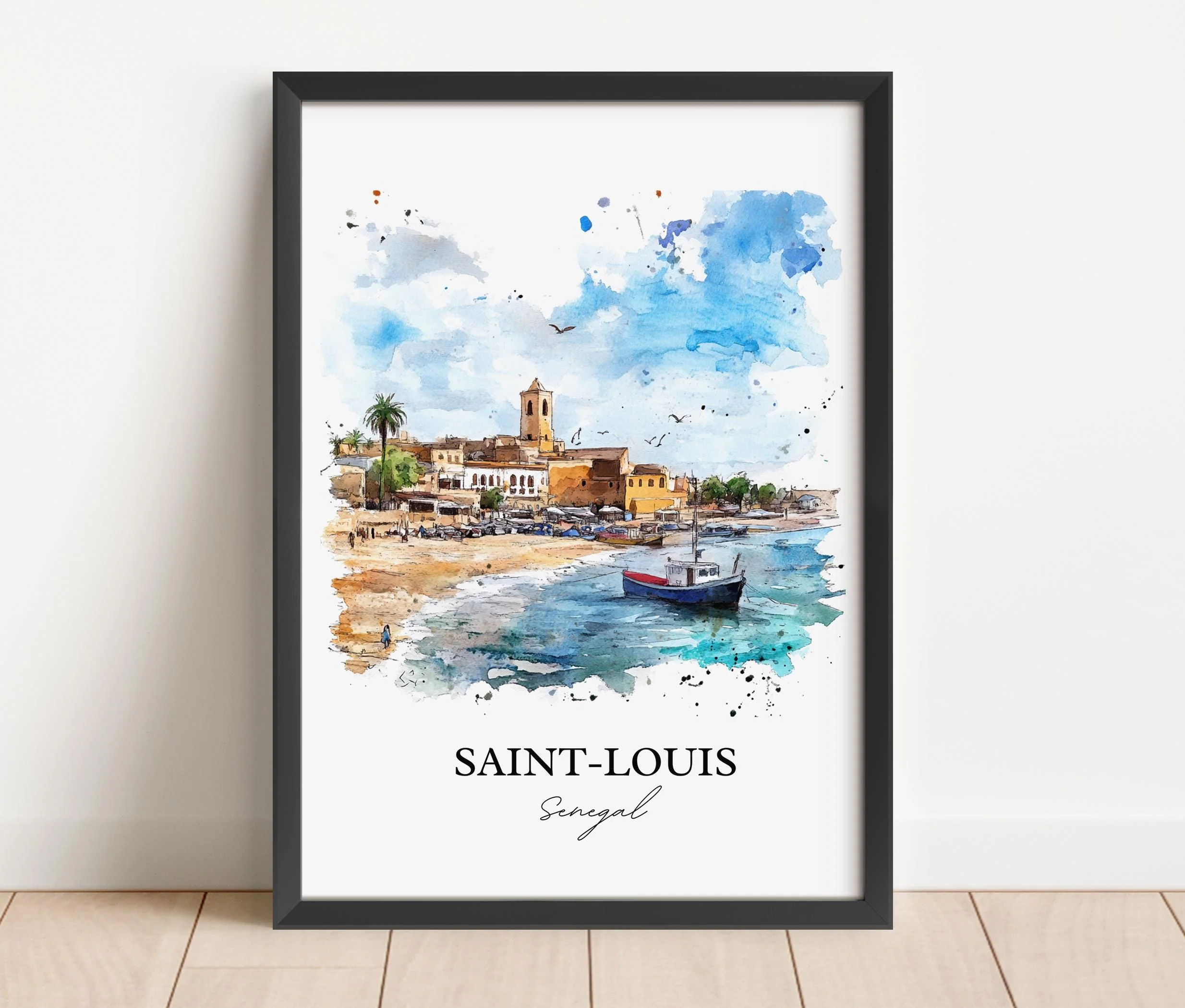 Saint-Louis, Senegal – Watercolor Art Print - Image 6