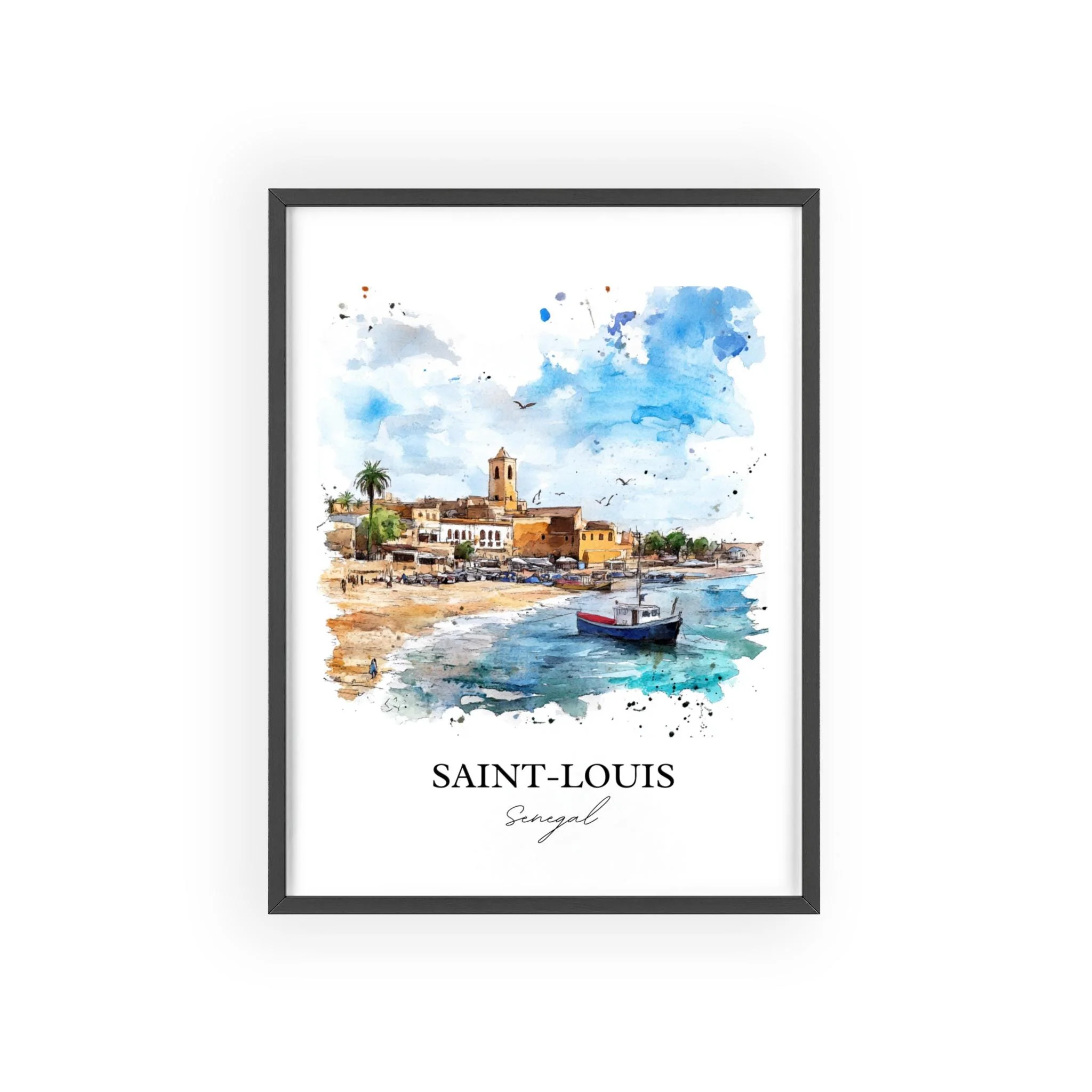 Saint-Louis, Senegal – Watercolor Art Print - Image 7