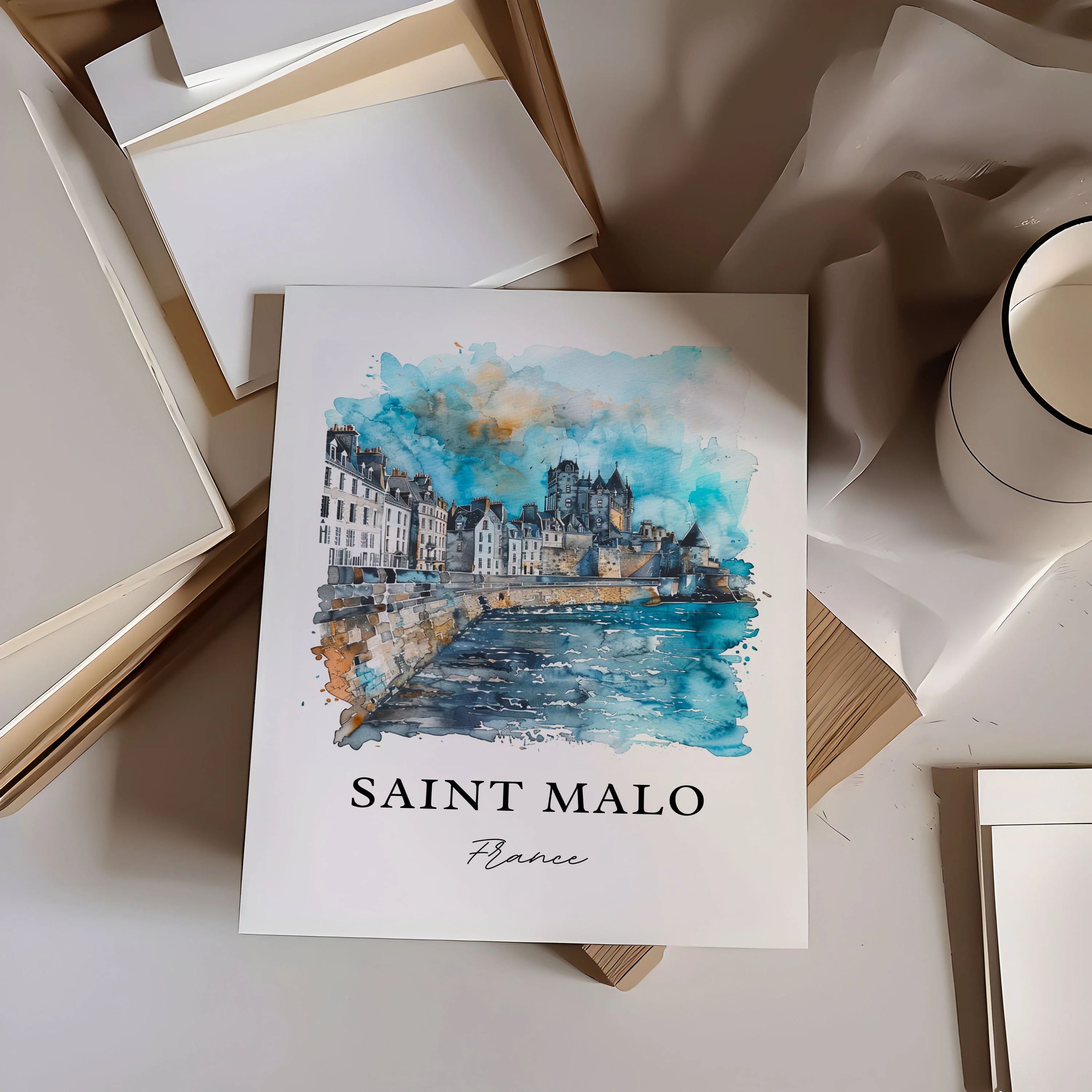 Saint-Malo, France – Watercolor Art Print - Image 3