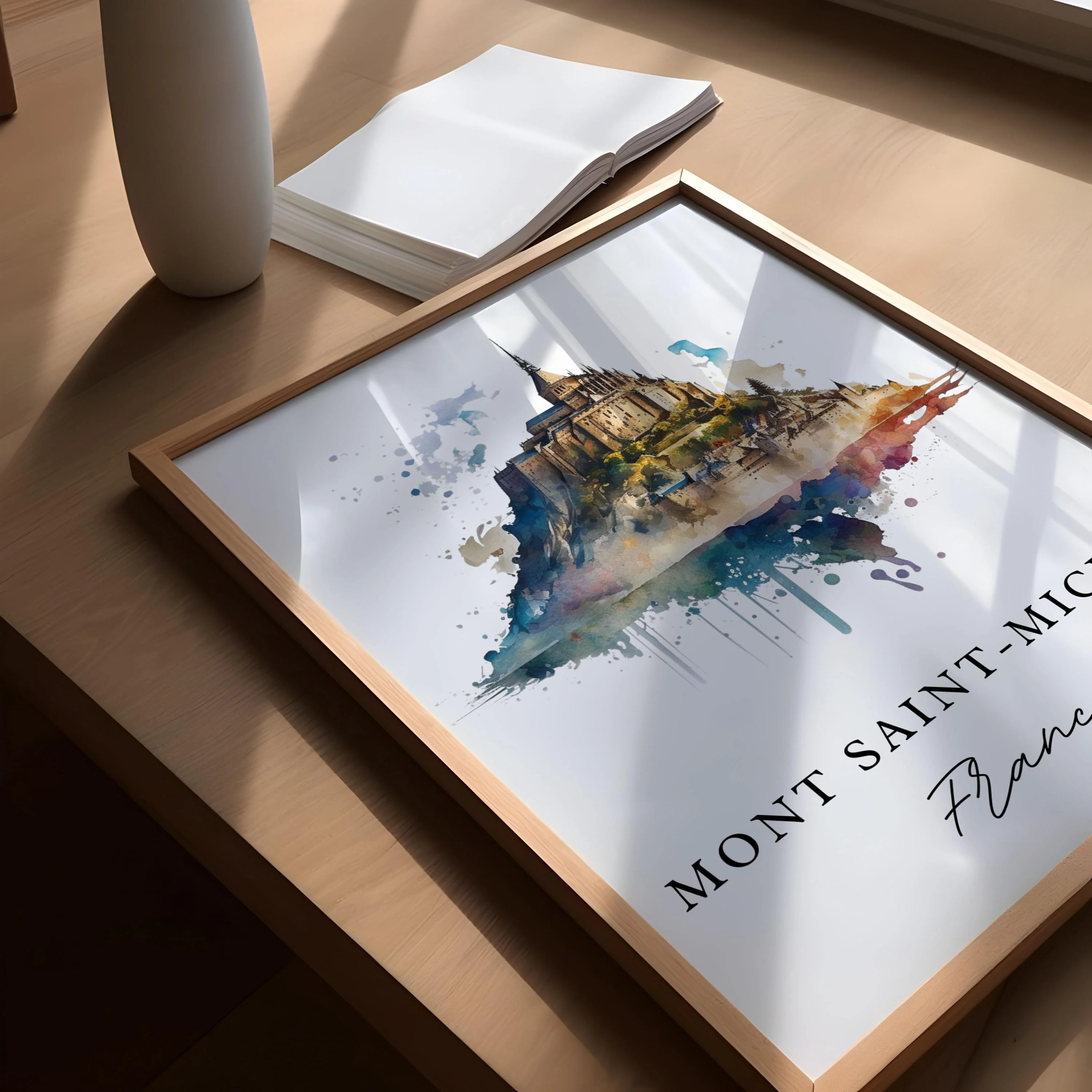 Mont Saint Michel, France – Watercolor Art Print - Image 3
