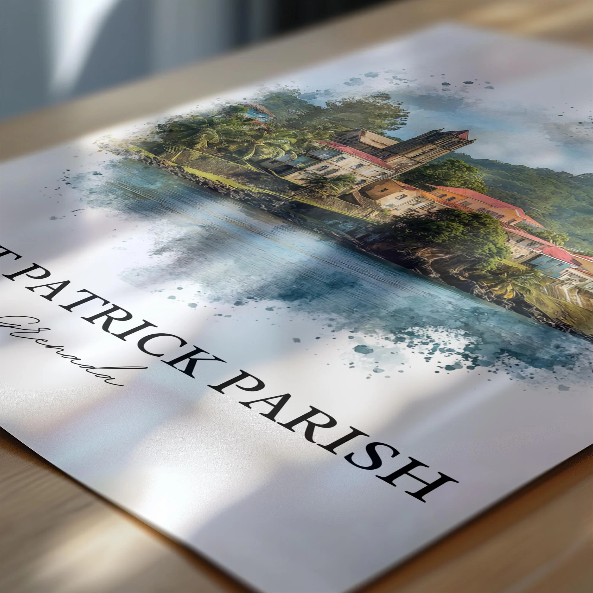 Saint Patrick Parish, Grenada – Watercolor Art Print - Image 4