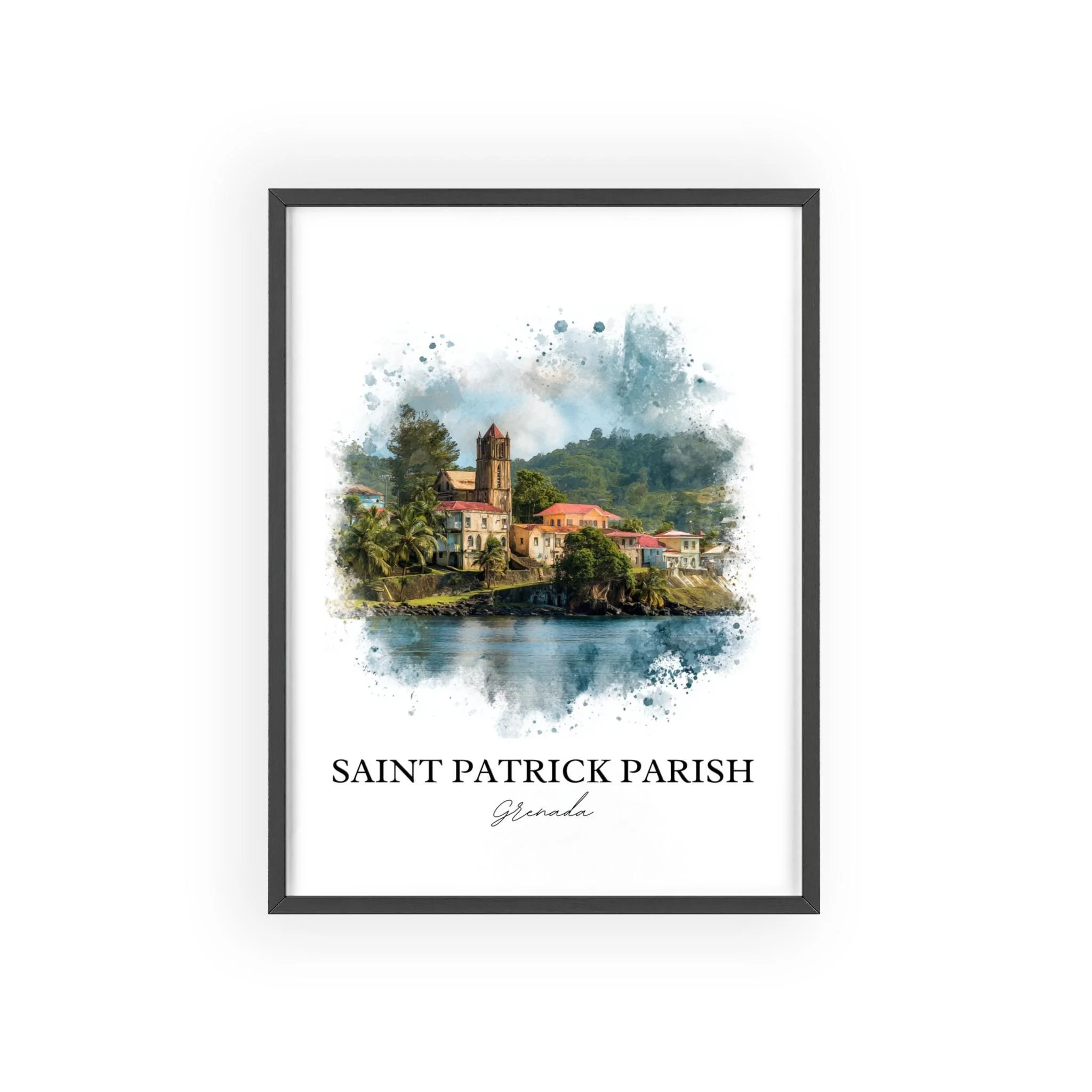Saint Patrick Parish, Grenada – Watercolor Art Print - Image 7