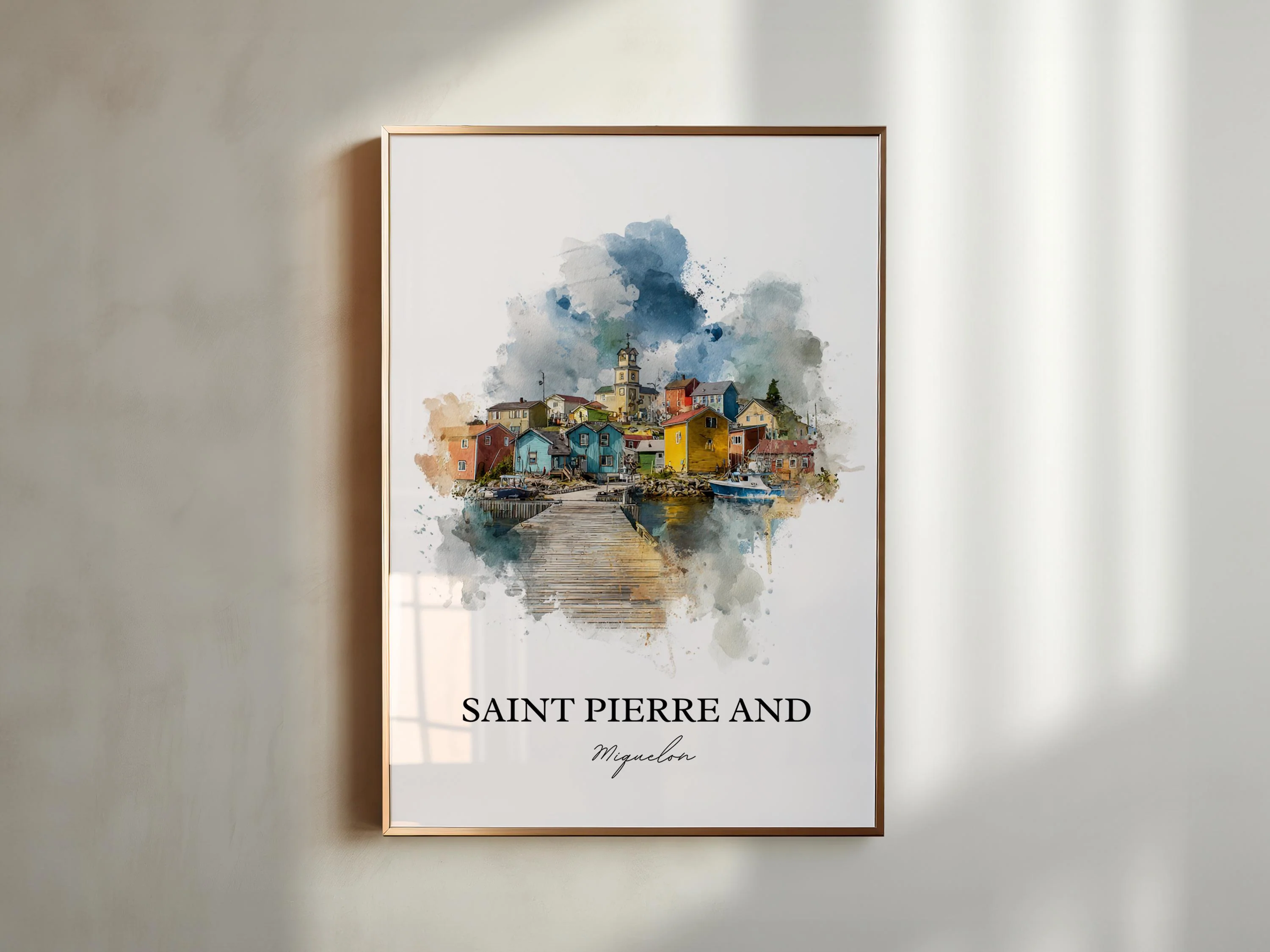 Saint Pierre and Miquelon, France – Watercolor Art Print - Image 3