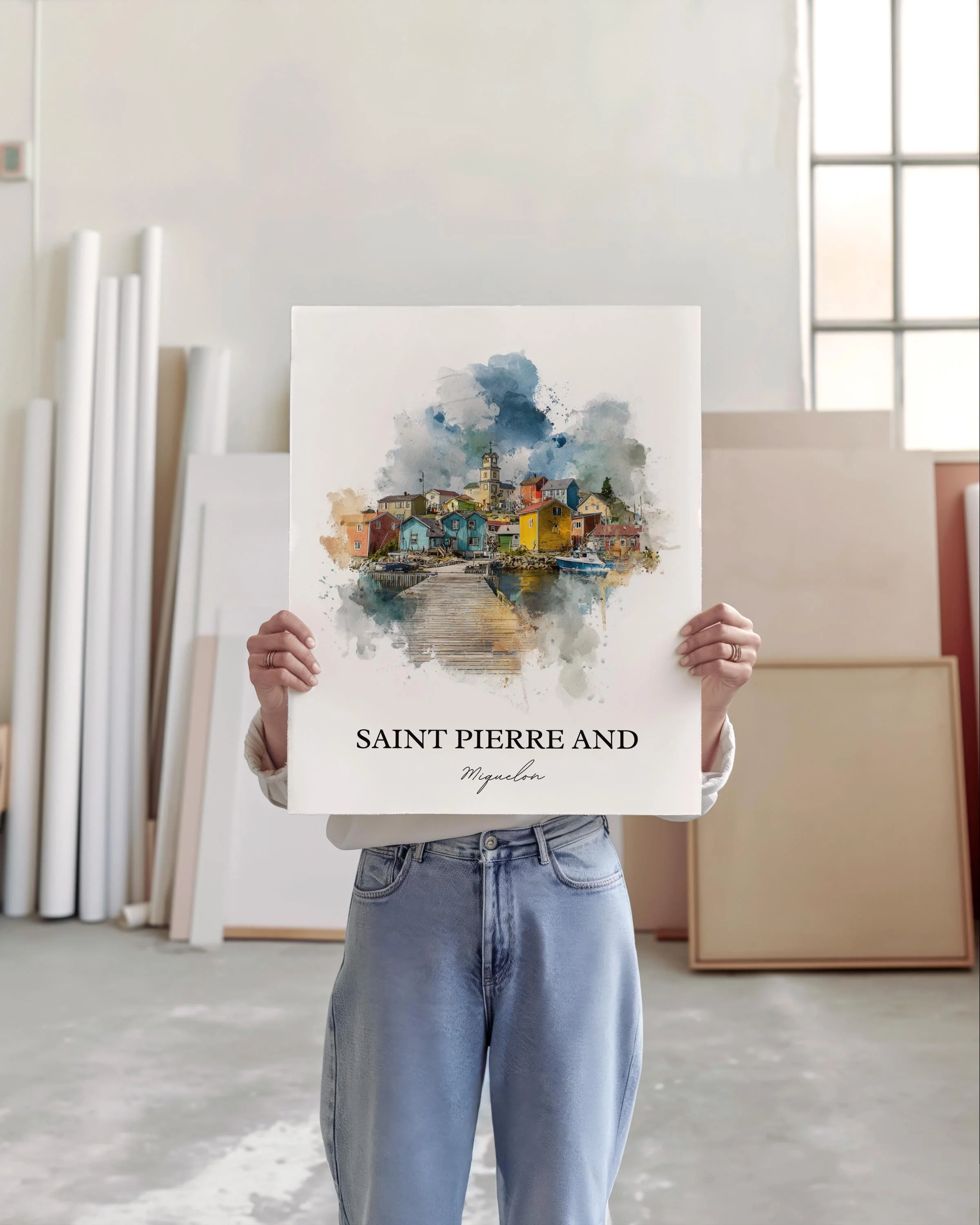 Saint Pierre and Miquelon, France – Watercolor Art Print - Image 4