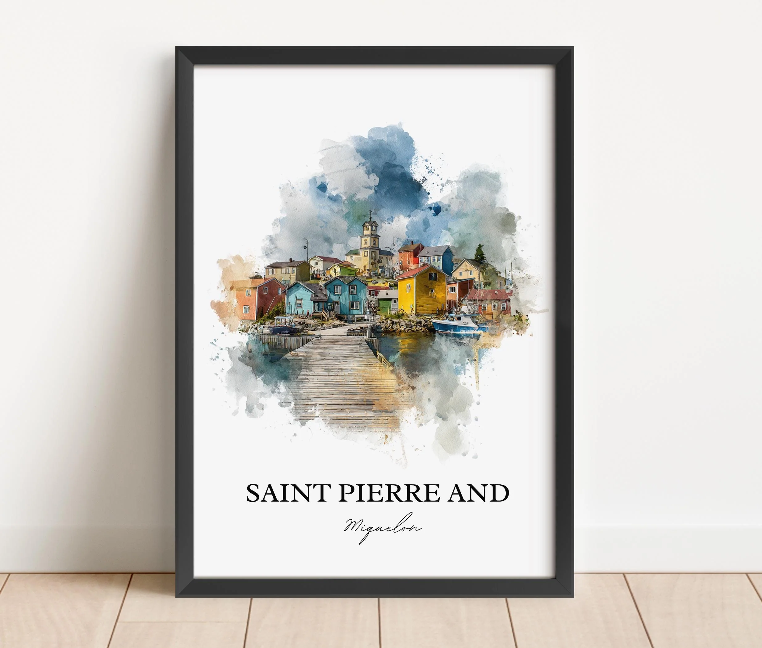 Saint Pierre and Miquelon, France – Watercolor Art Print - Image 6