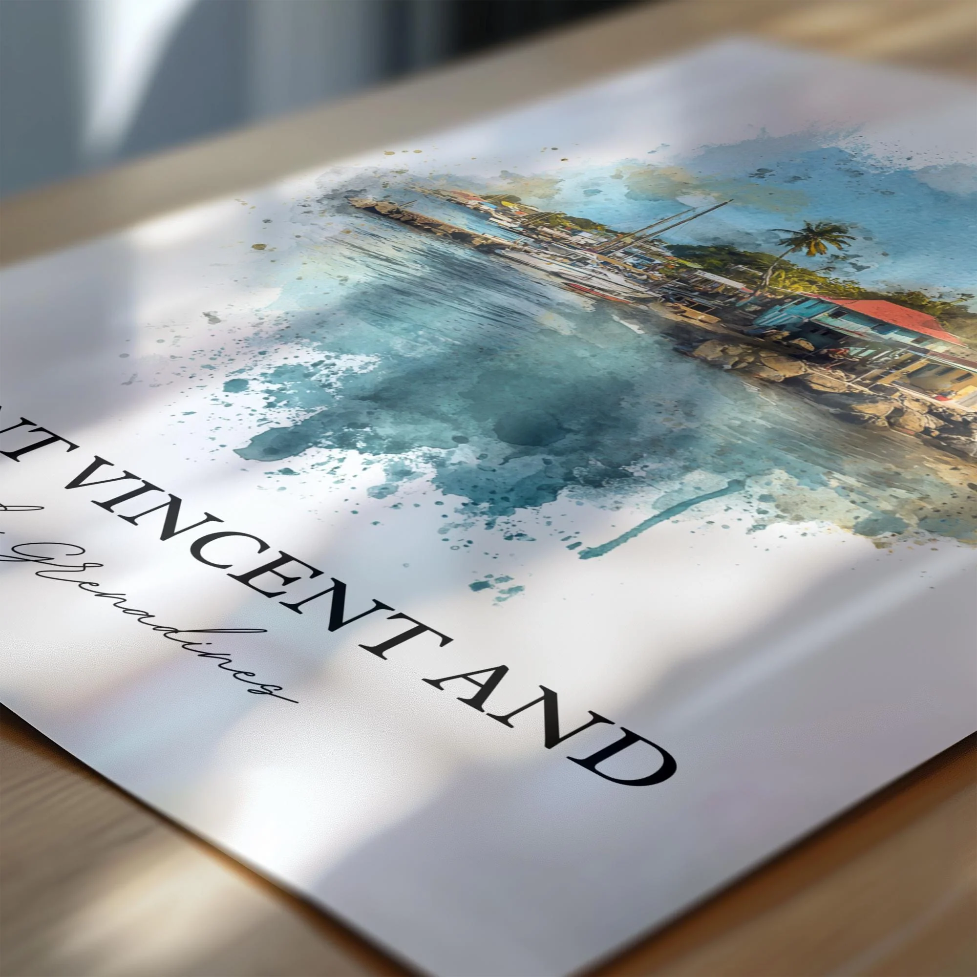 Saint Vincent, Saint Vincent and the Grenadines – Watercolor Art Print - Image 2