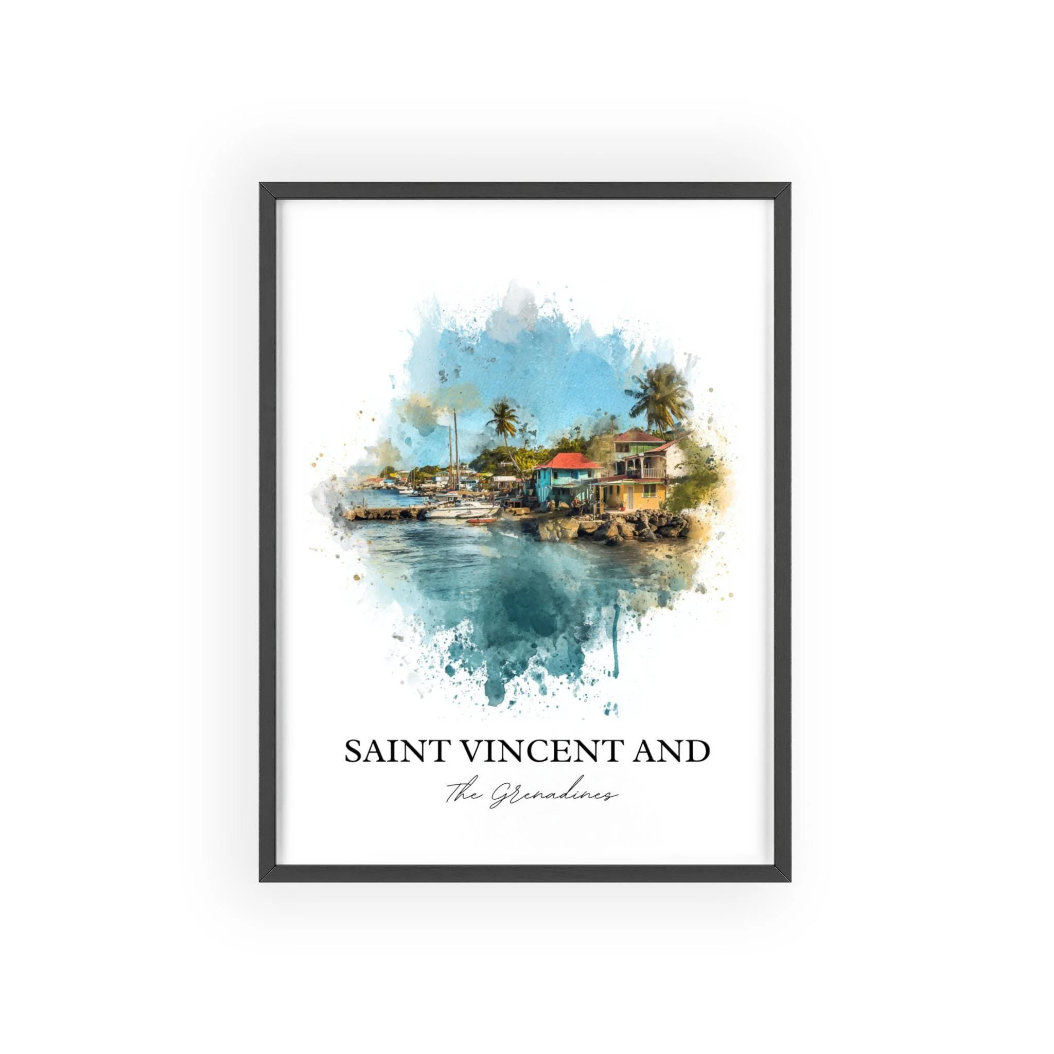 Saint Vincent, Saint Vincent and the Grenadines – Watercolor Art Print - Image 7