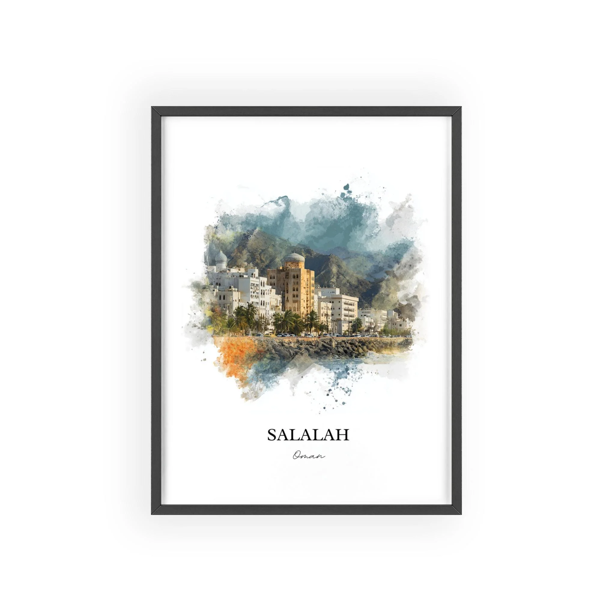 Salalah, Oman – Watercolor Art Print - Image 10