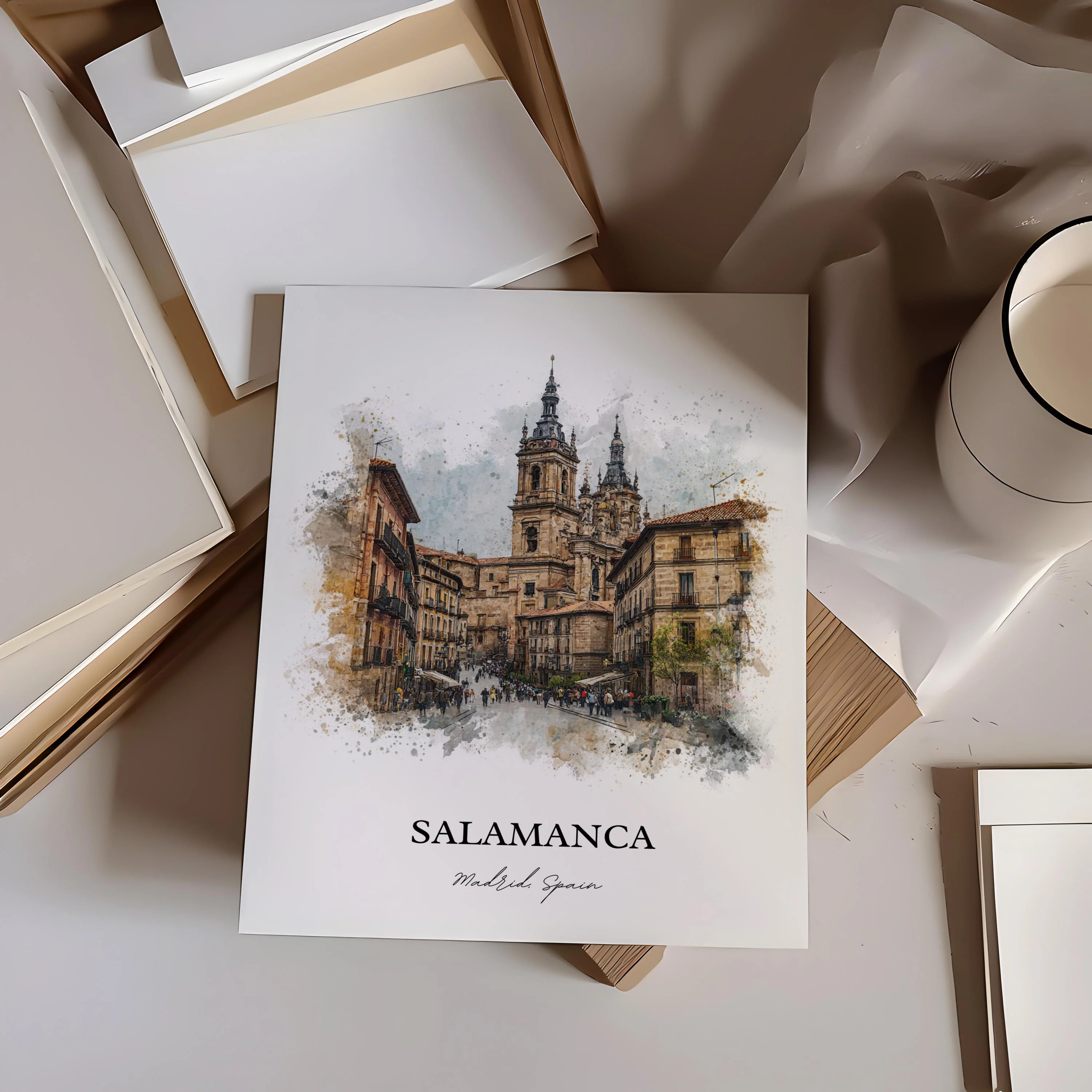 Salamanca, Spain – Watercolor Art Print - Image 3