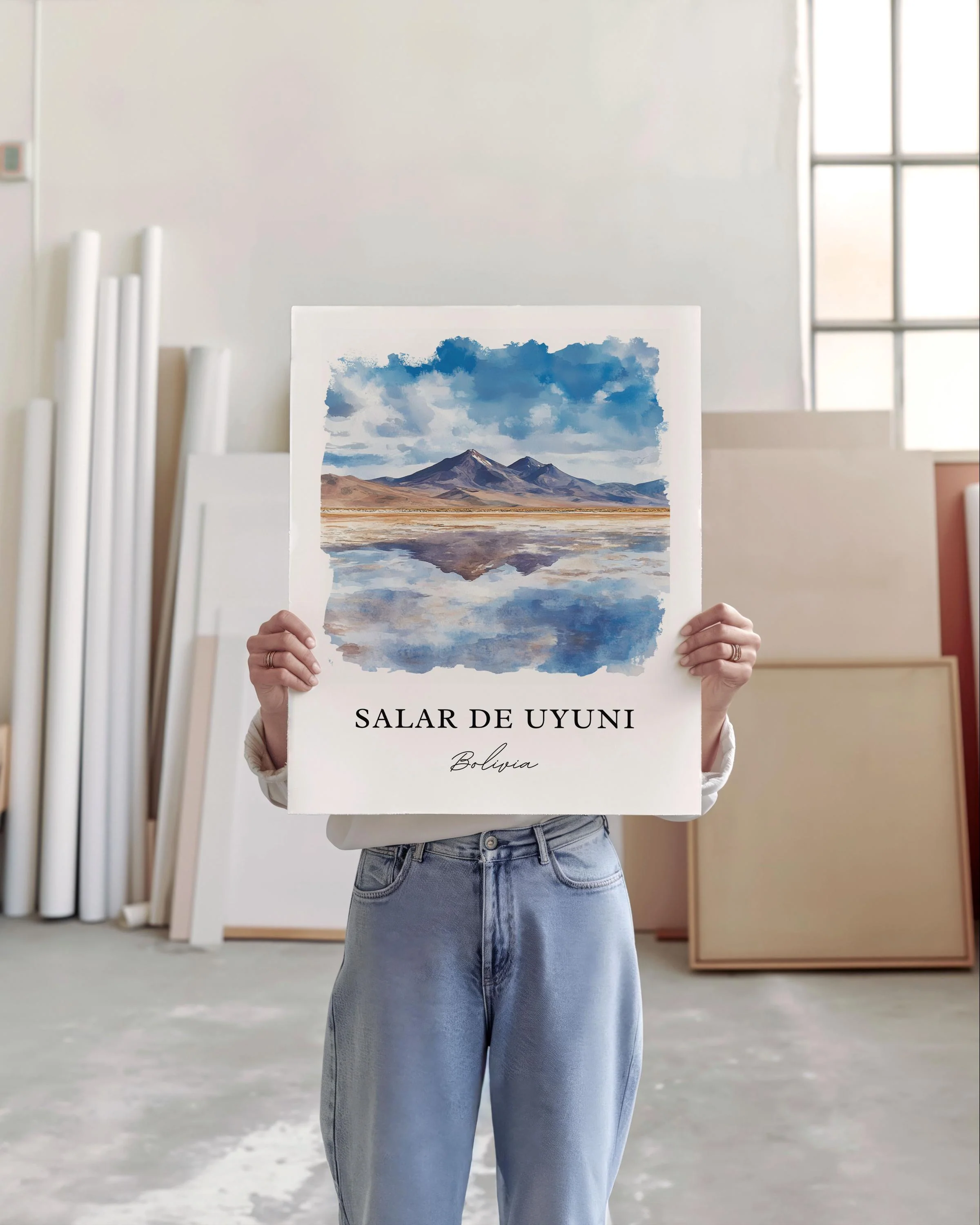 Salar de Uyuni, Bolivia – Watercolor Art Print