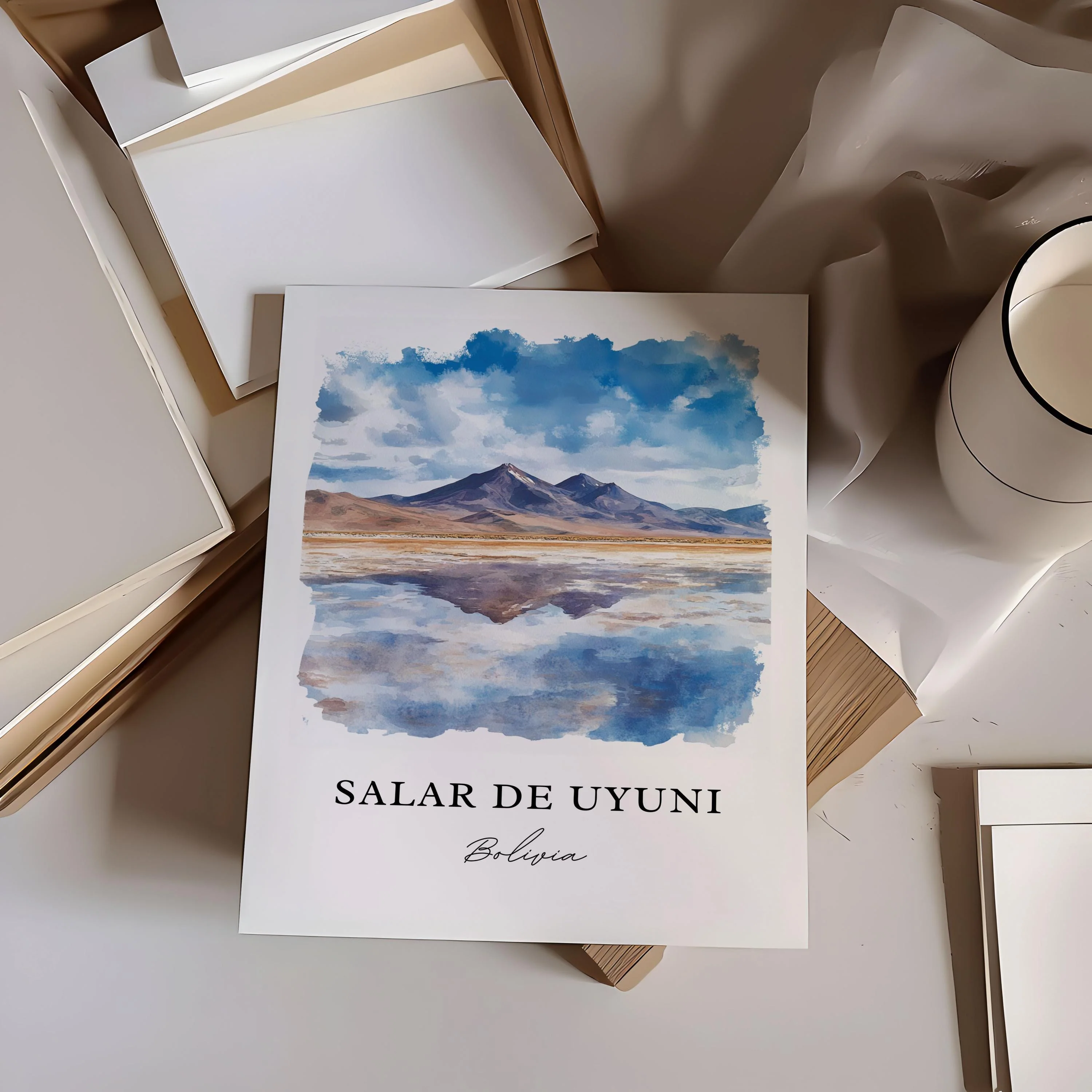 Salar de Uyuni, Bolivia – Watercolor Art Print - Image 5