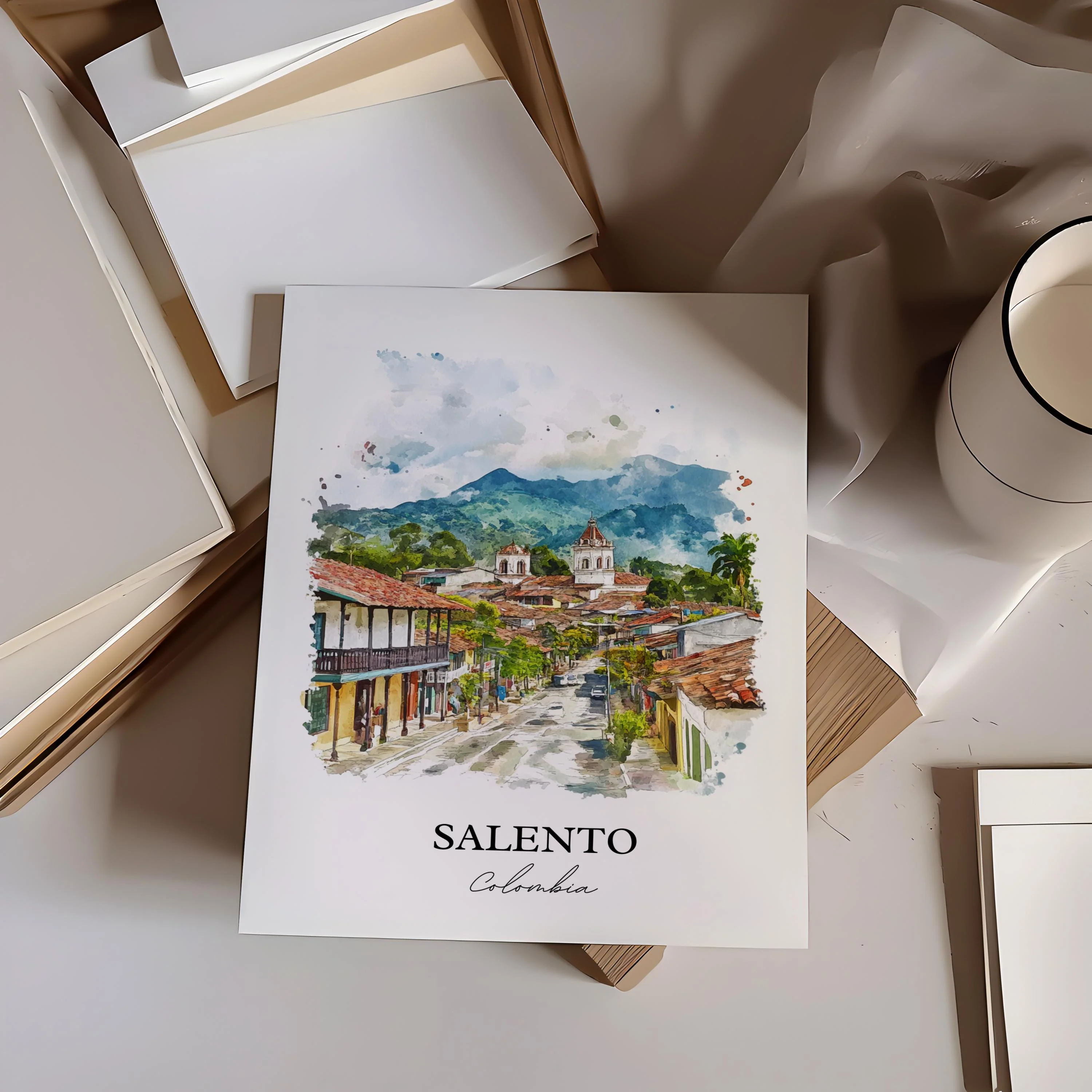 Salento, Colombia – Watercolor Art Print - Image 6
