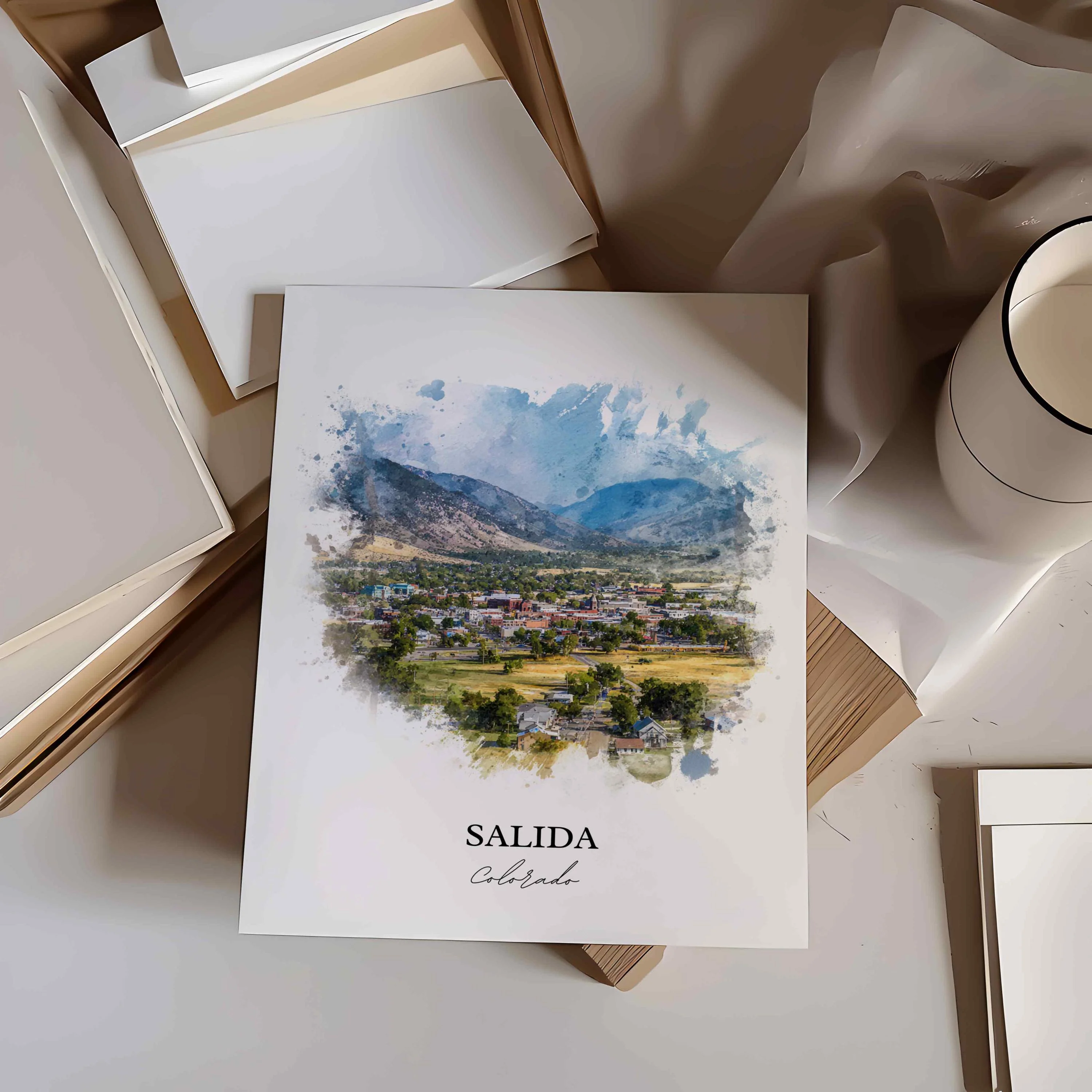 Salida, Colorado – Watercolor Art Print - Image 3