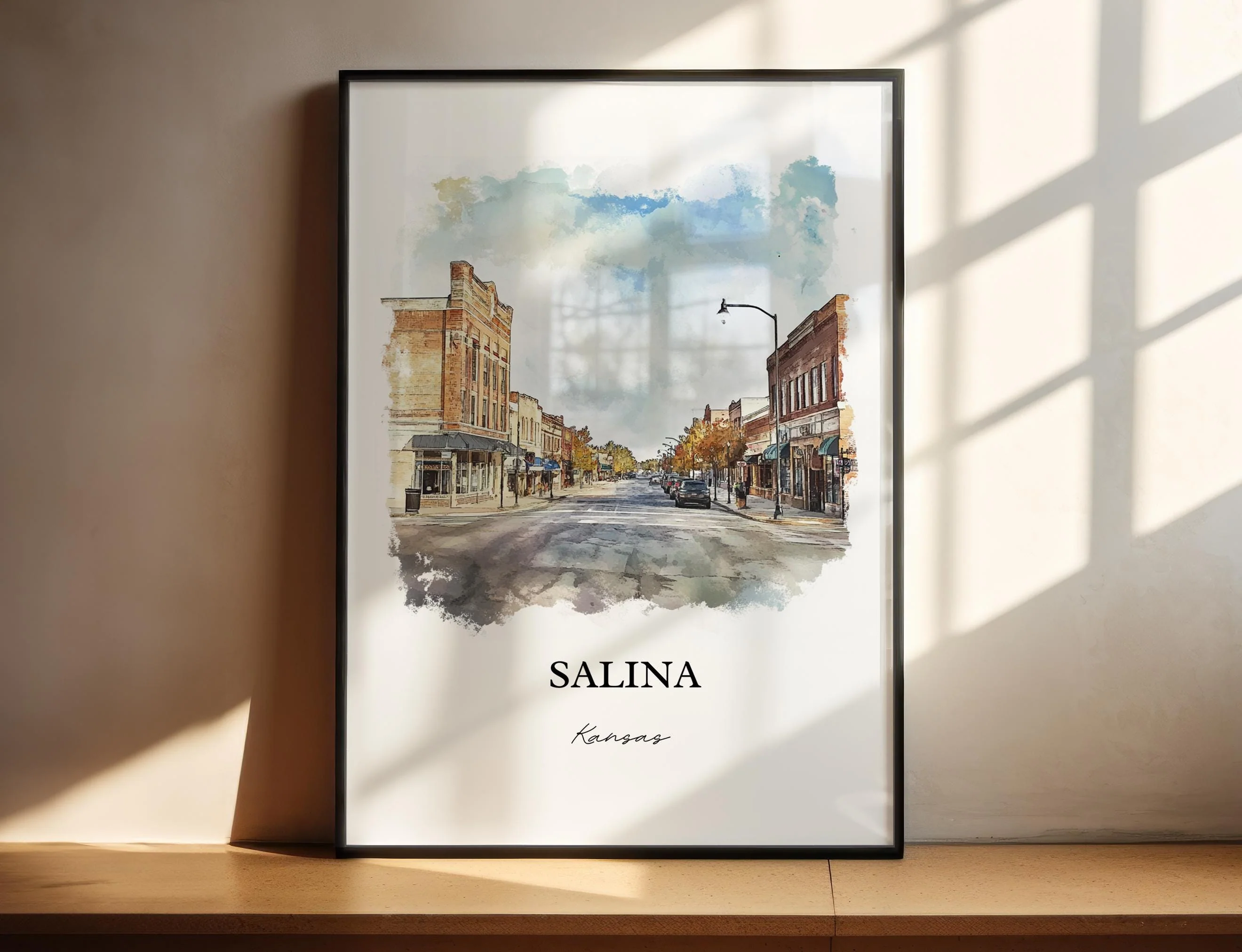 Salina, Kansas, USA – Watercolor Art Print