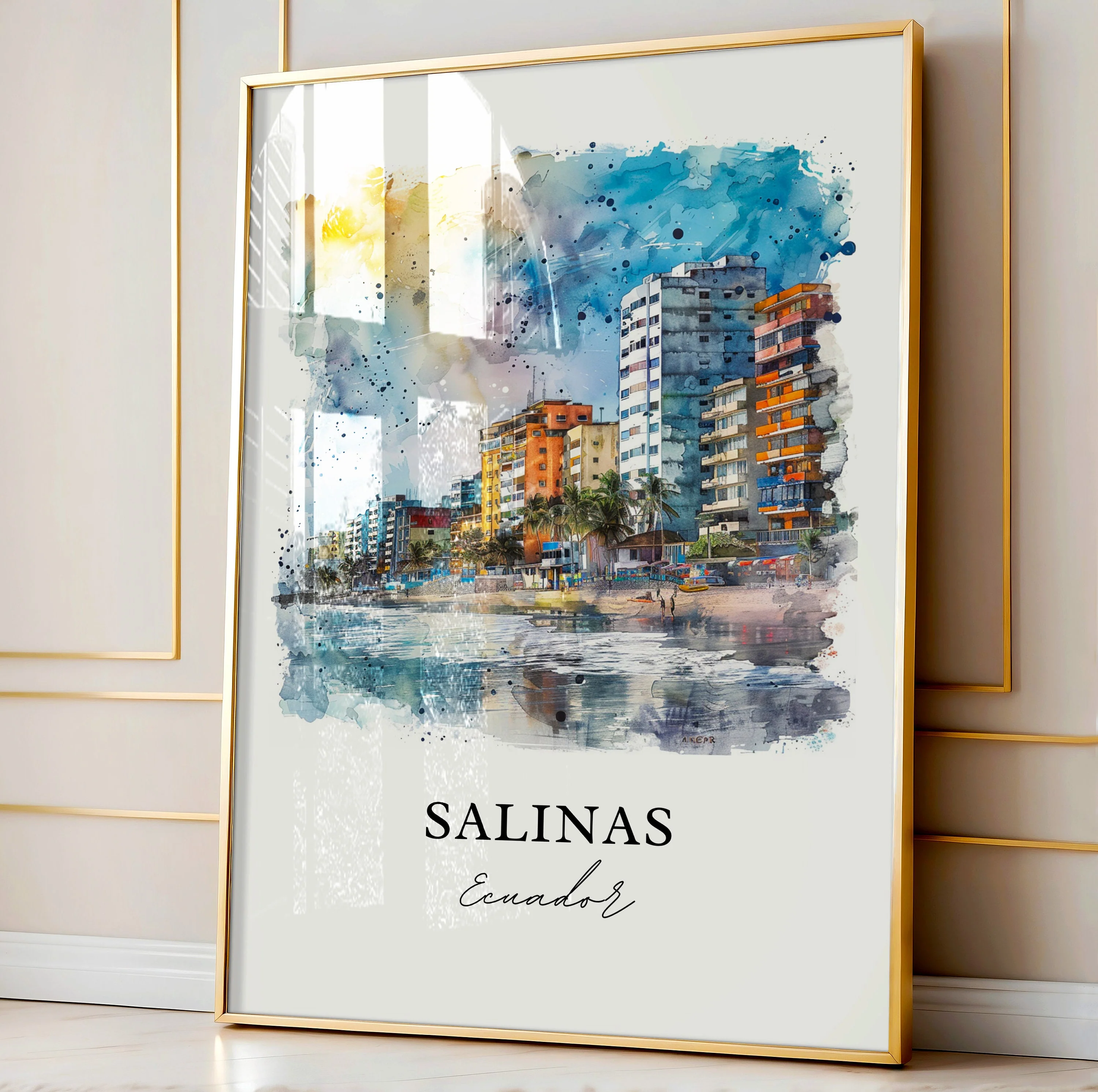 Salinas, Ecuador – Watercolor Art Print - Image 4