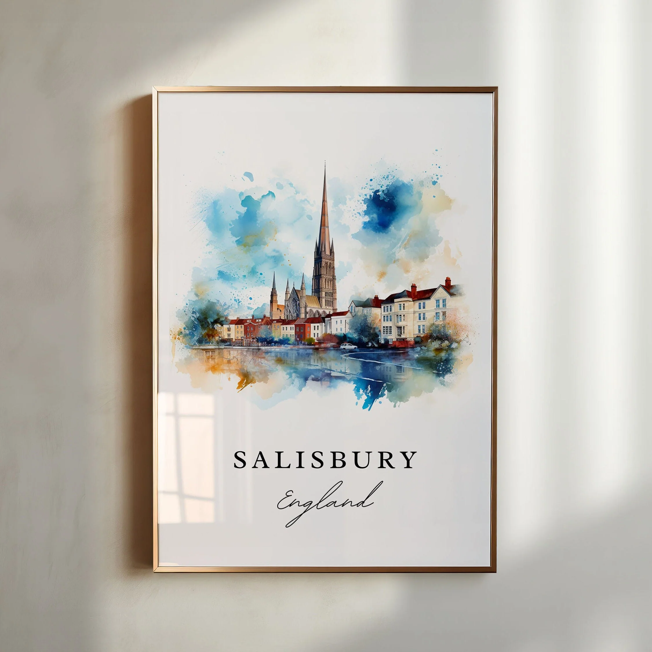 Salisbury, England – Watercolor Art Print