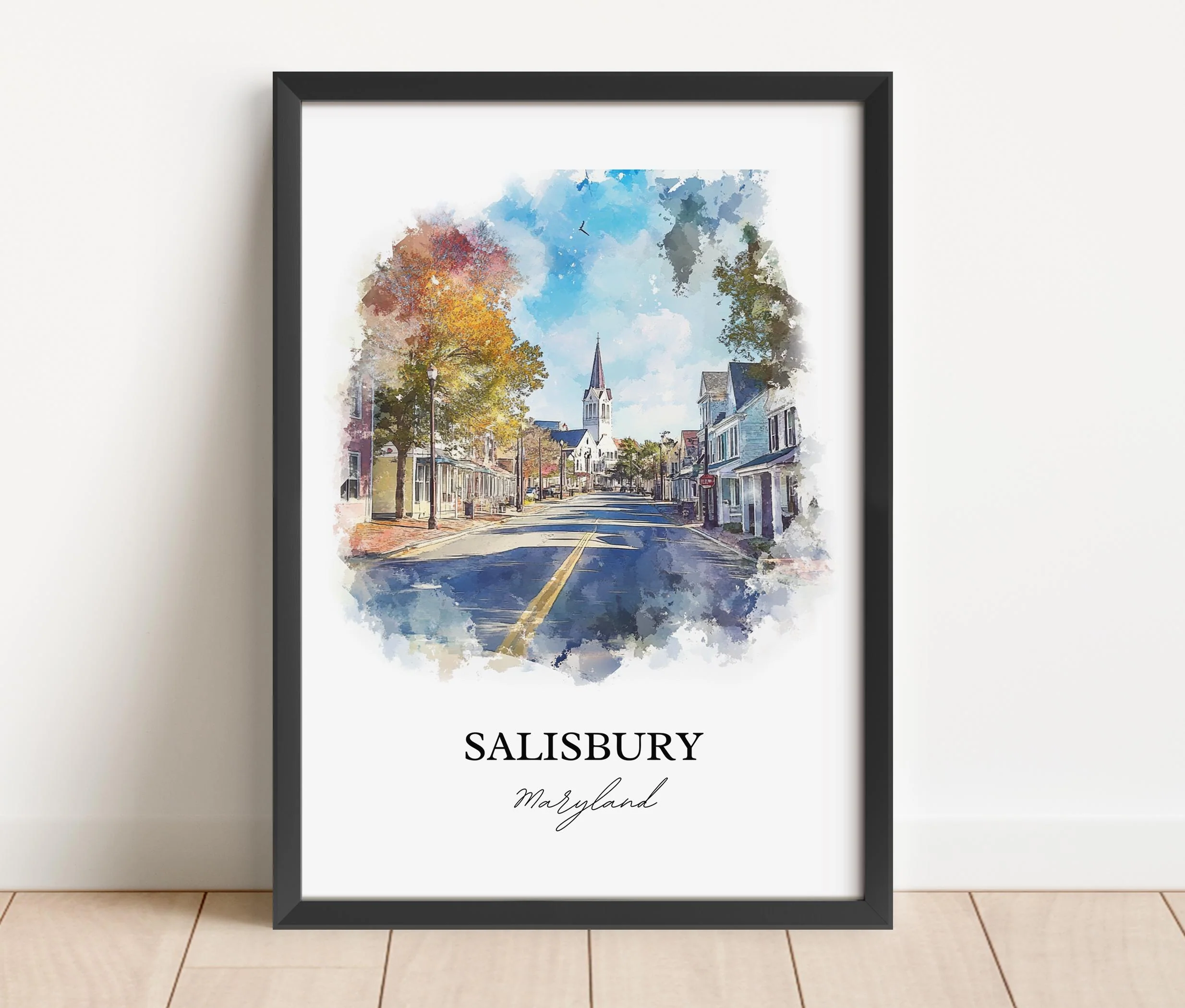 Salisbury, Maryland – Watercolor Art Print - Image 3