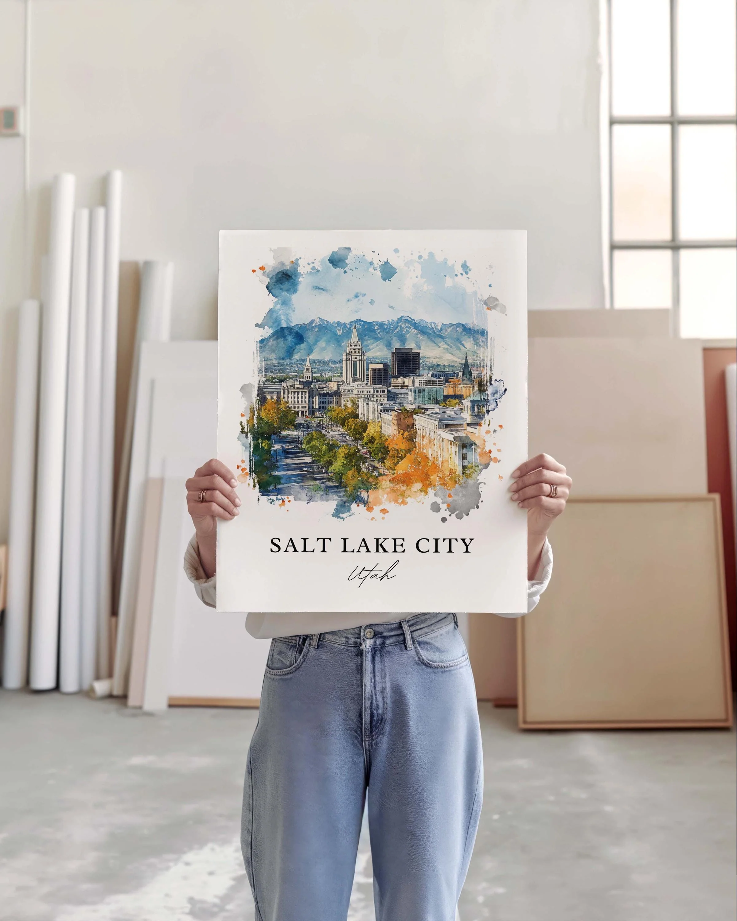 Salt Lake City, USA – Watercolor Art Print - Image 5