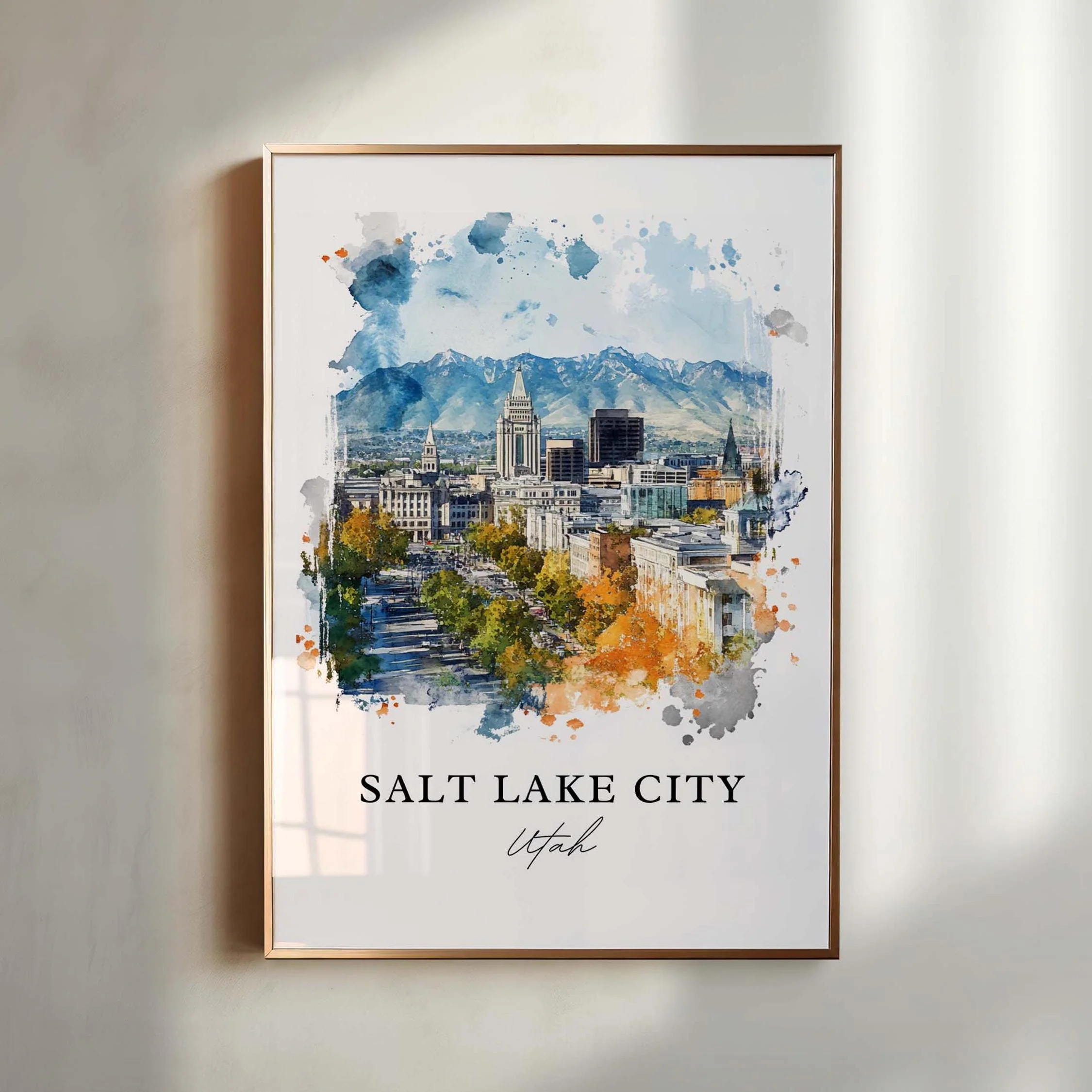 Salt Lake City, USA – Watercolor Art Print