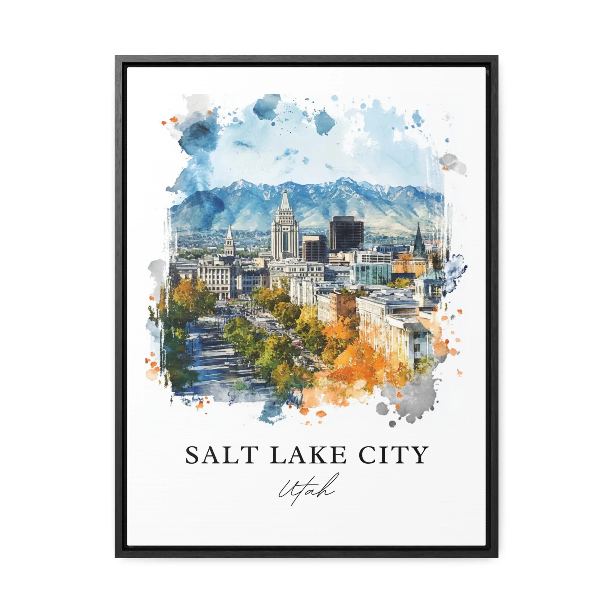 Salt Lake City, USA – Watercolor Art Print - Image 7