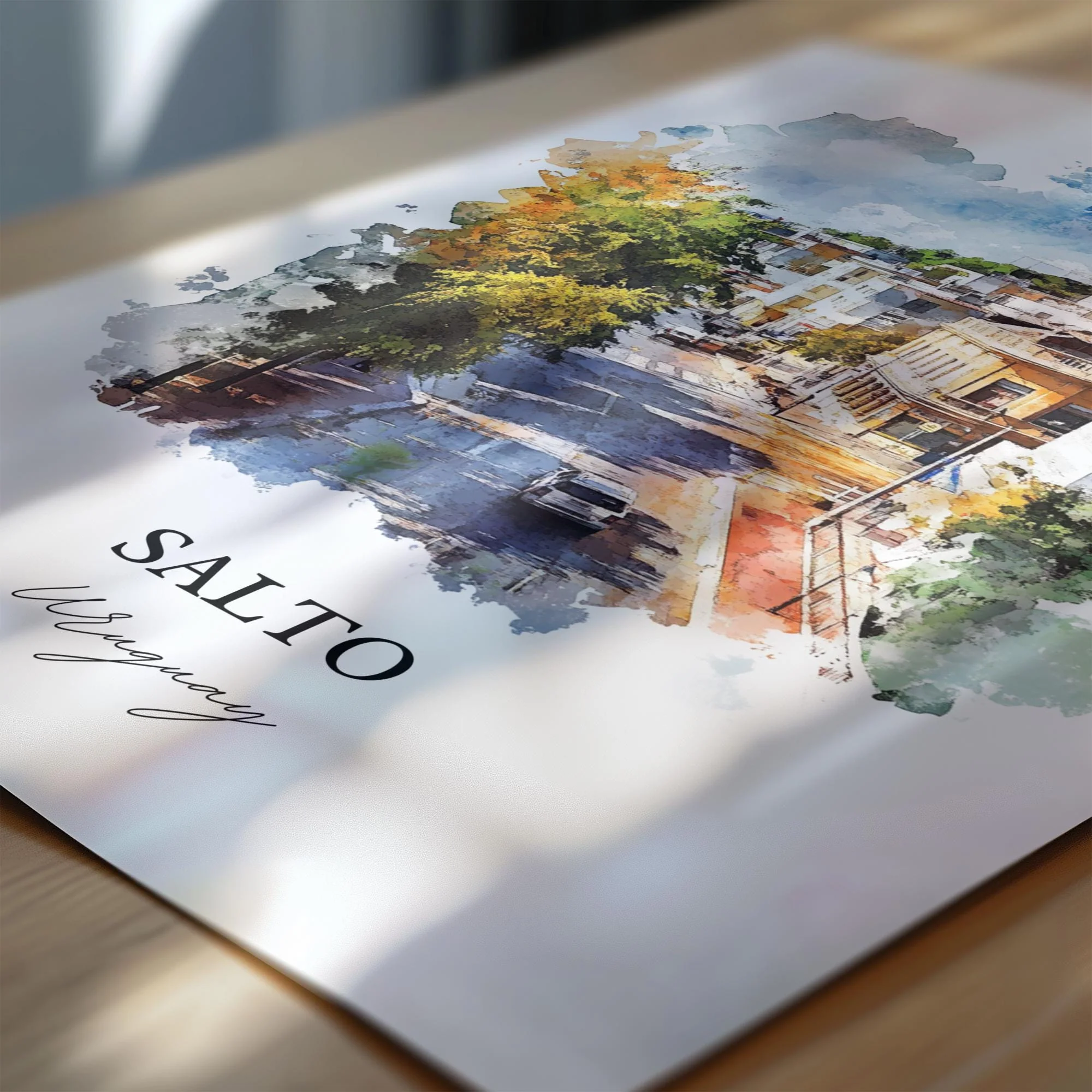 Salto, Uruguay – Watercolor Art Print - Image 2
