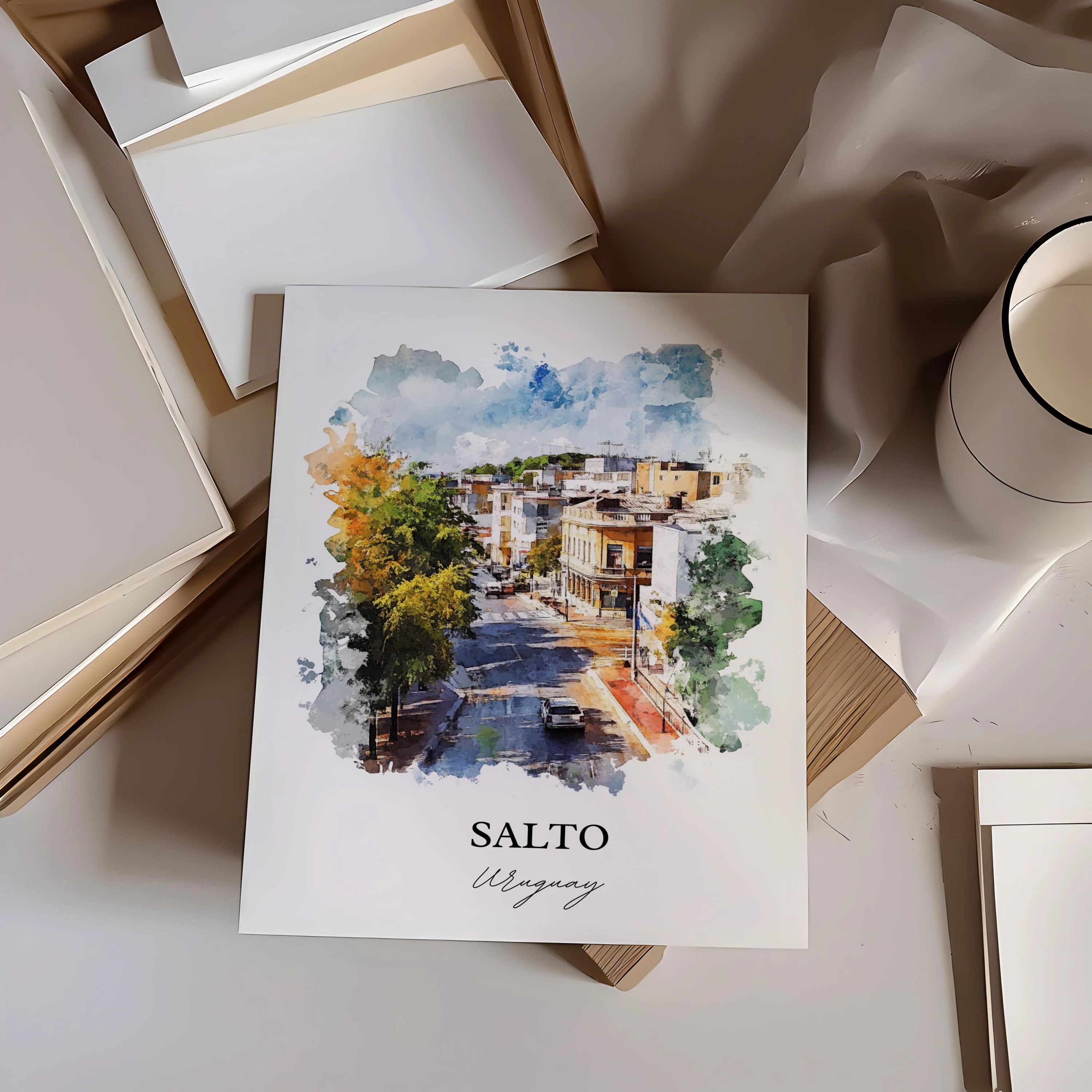 Salto, Uruguay – Watercolor Art Print - Image 6