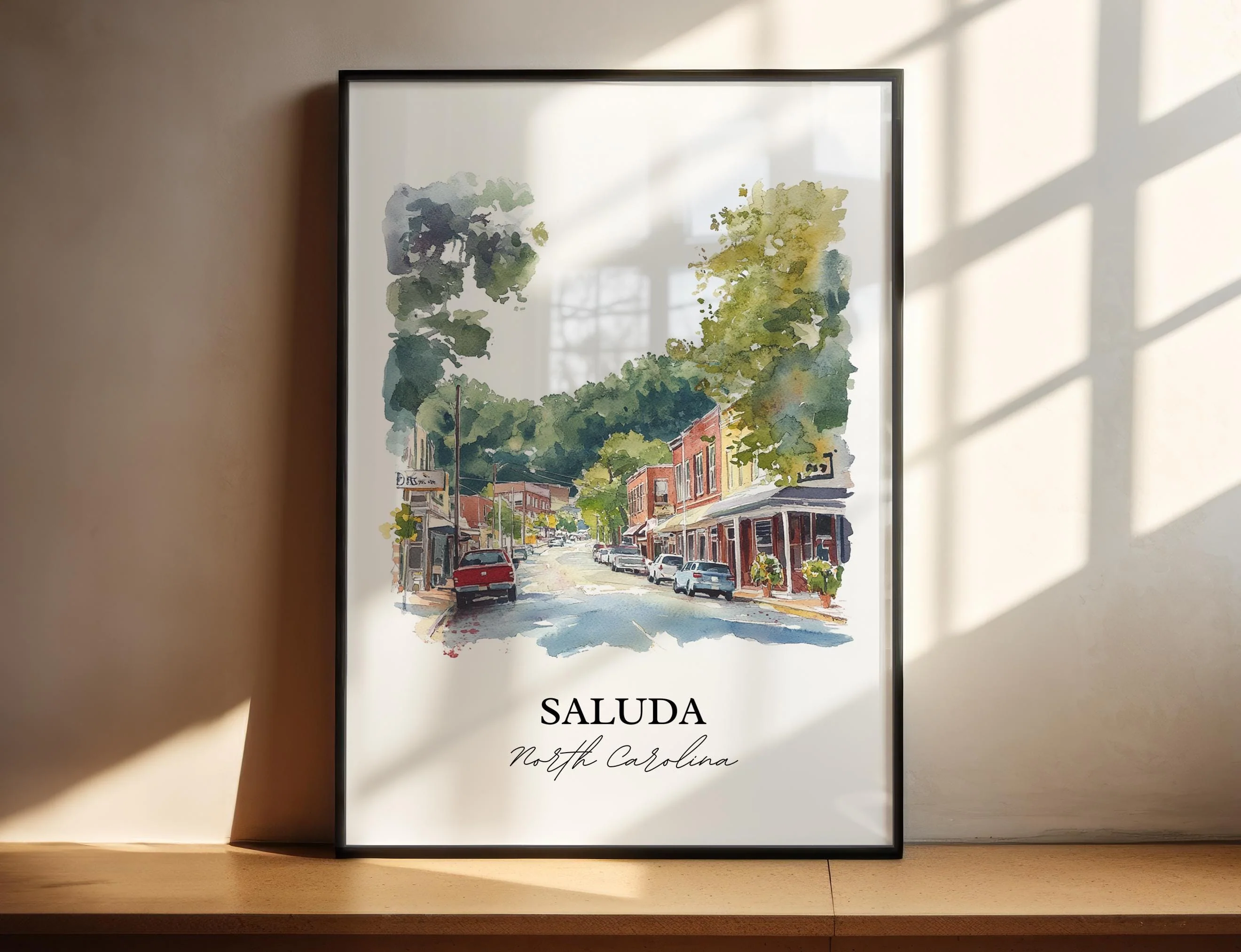 Saluda, NC, USA – Watercolor Art Print