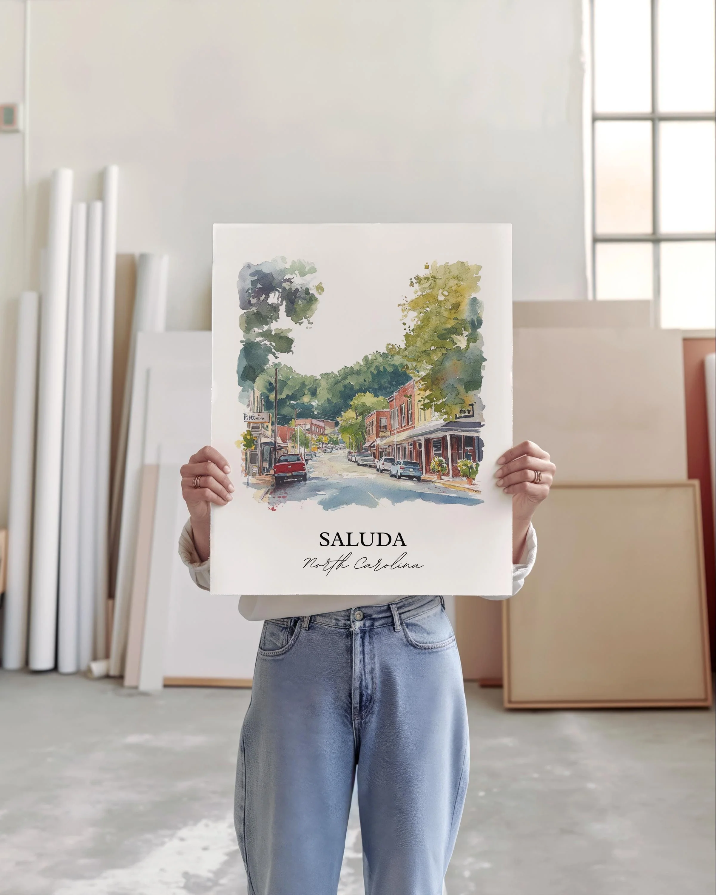 Saluda, NC, USA – Watercolor Art Print - Image 5