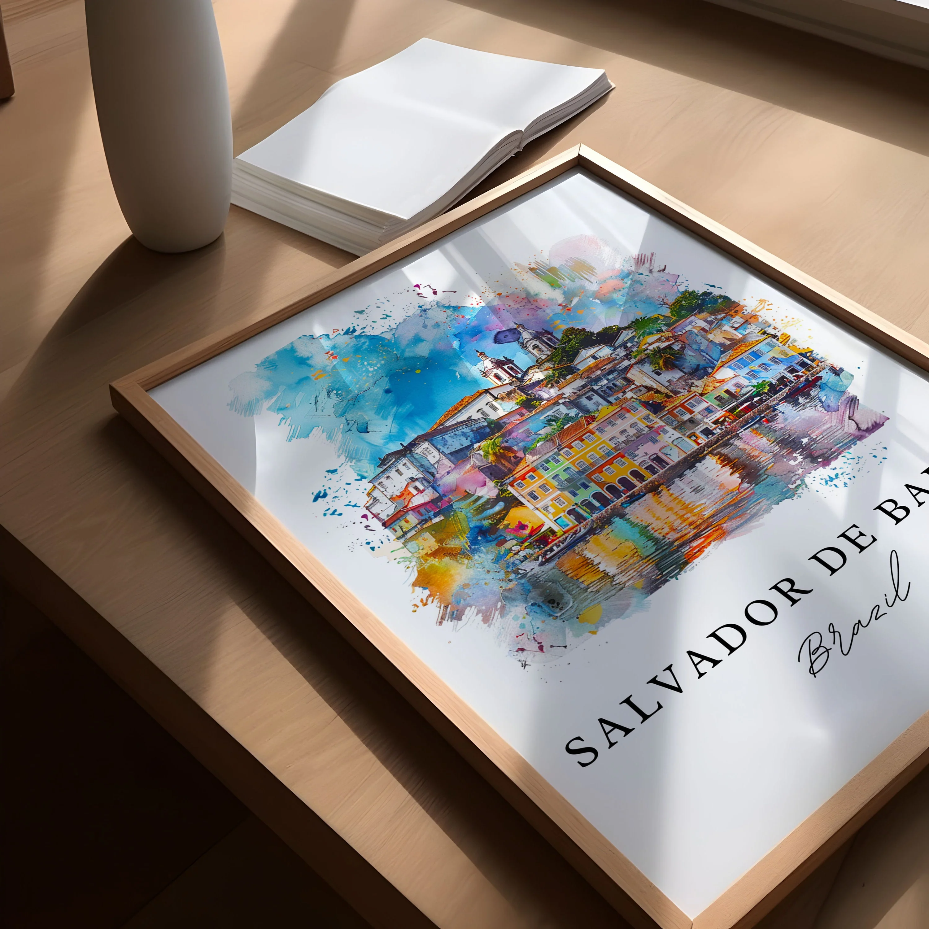 Salvador de Bahia, Brazil – Watercolor Art Print - Image 4