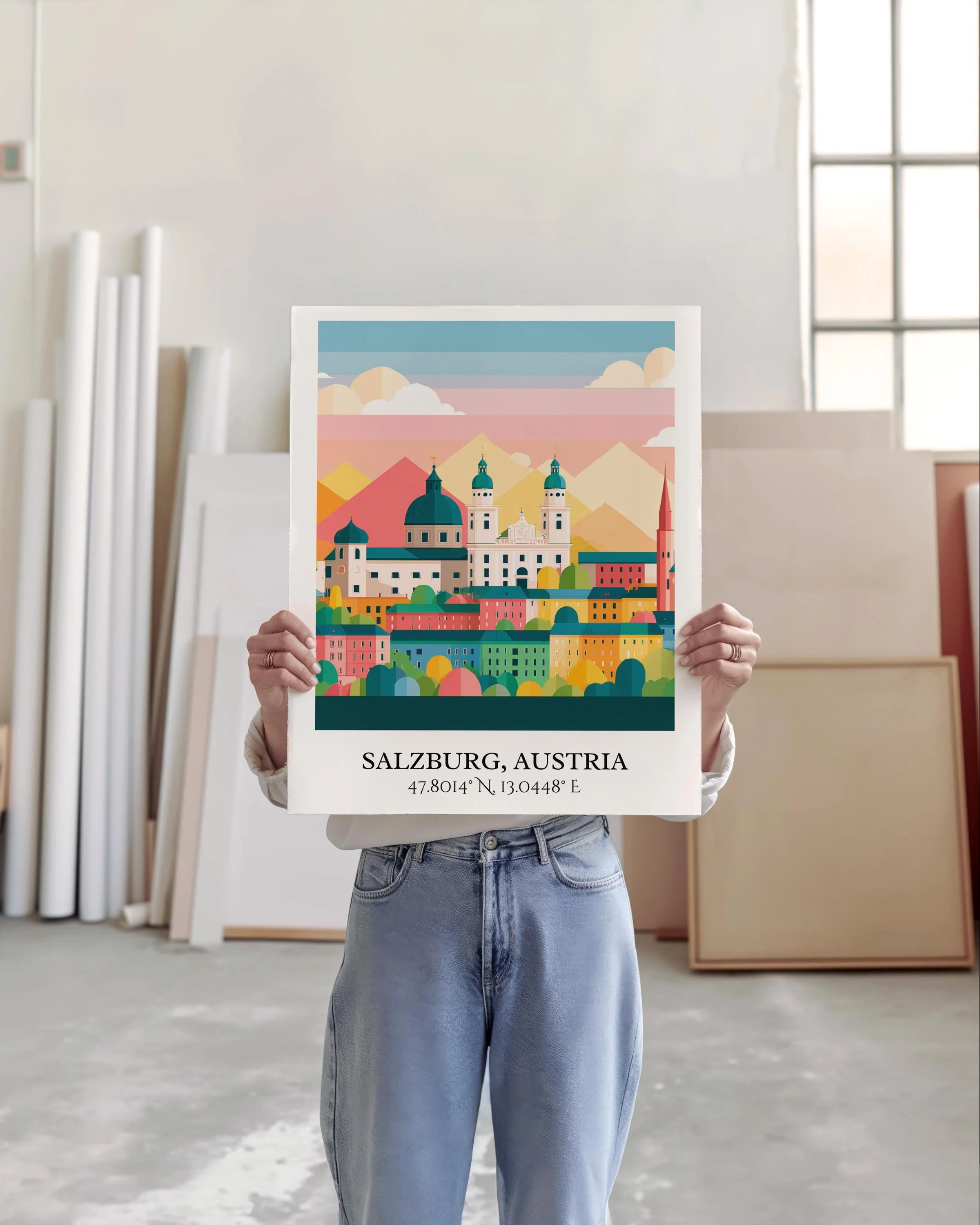Salzburg, Austria – Watercolor Art Print - Image 3