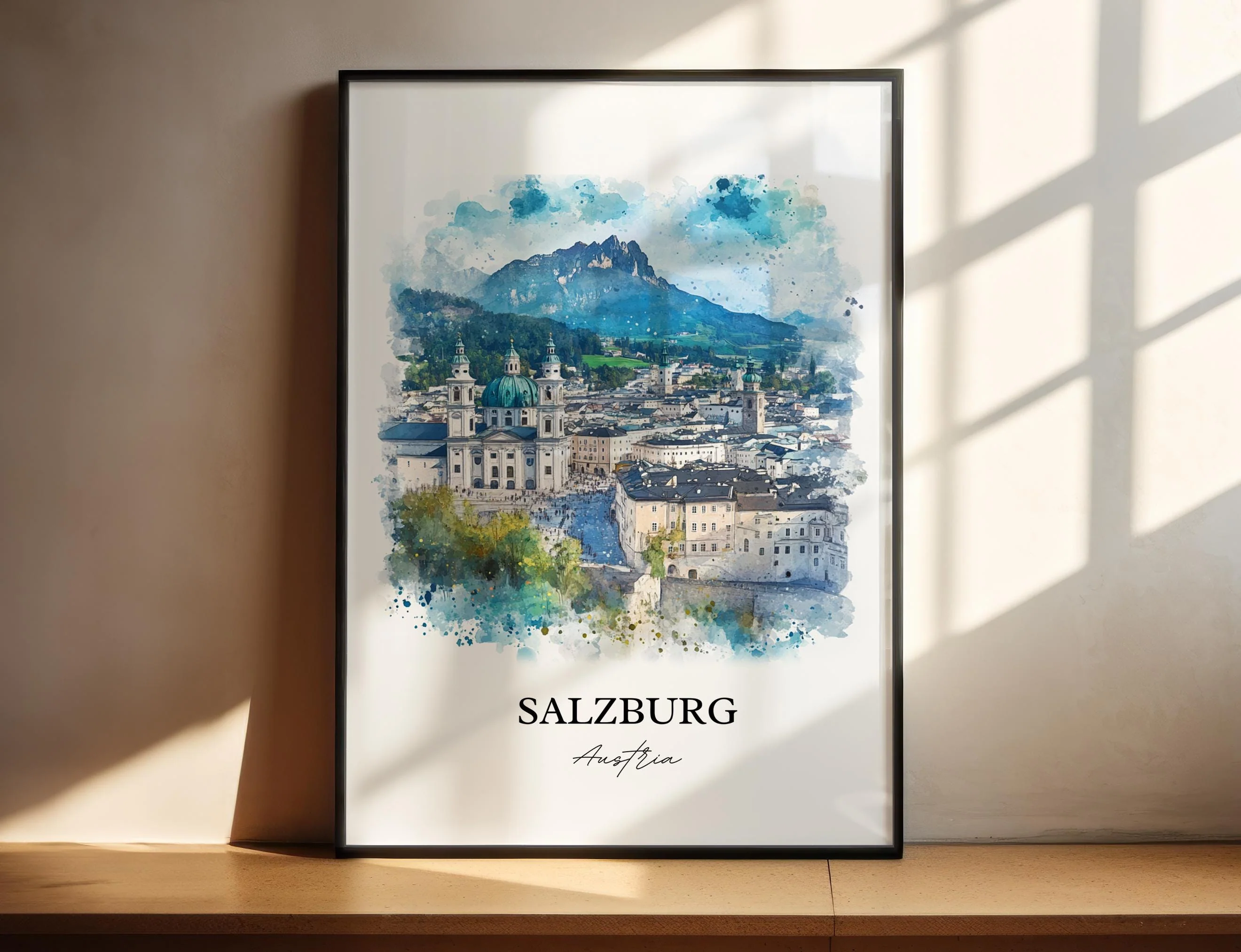 Salzburg, Austria – Watercolor Art Print