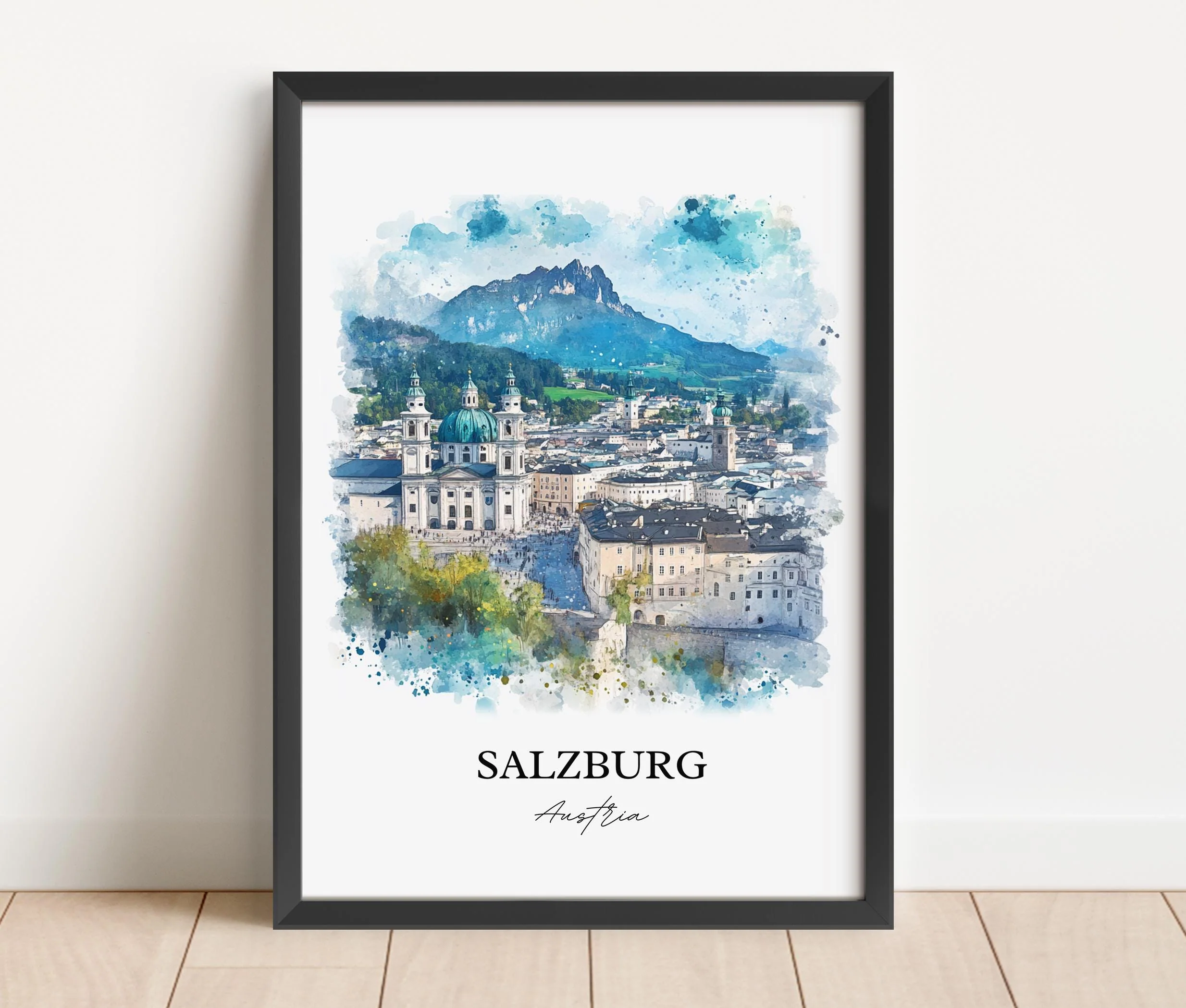 Salzburg, Austria – Watercolor Art Print - Image 6