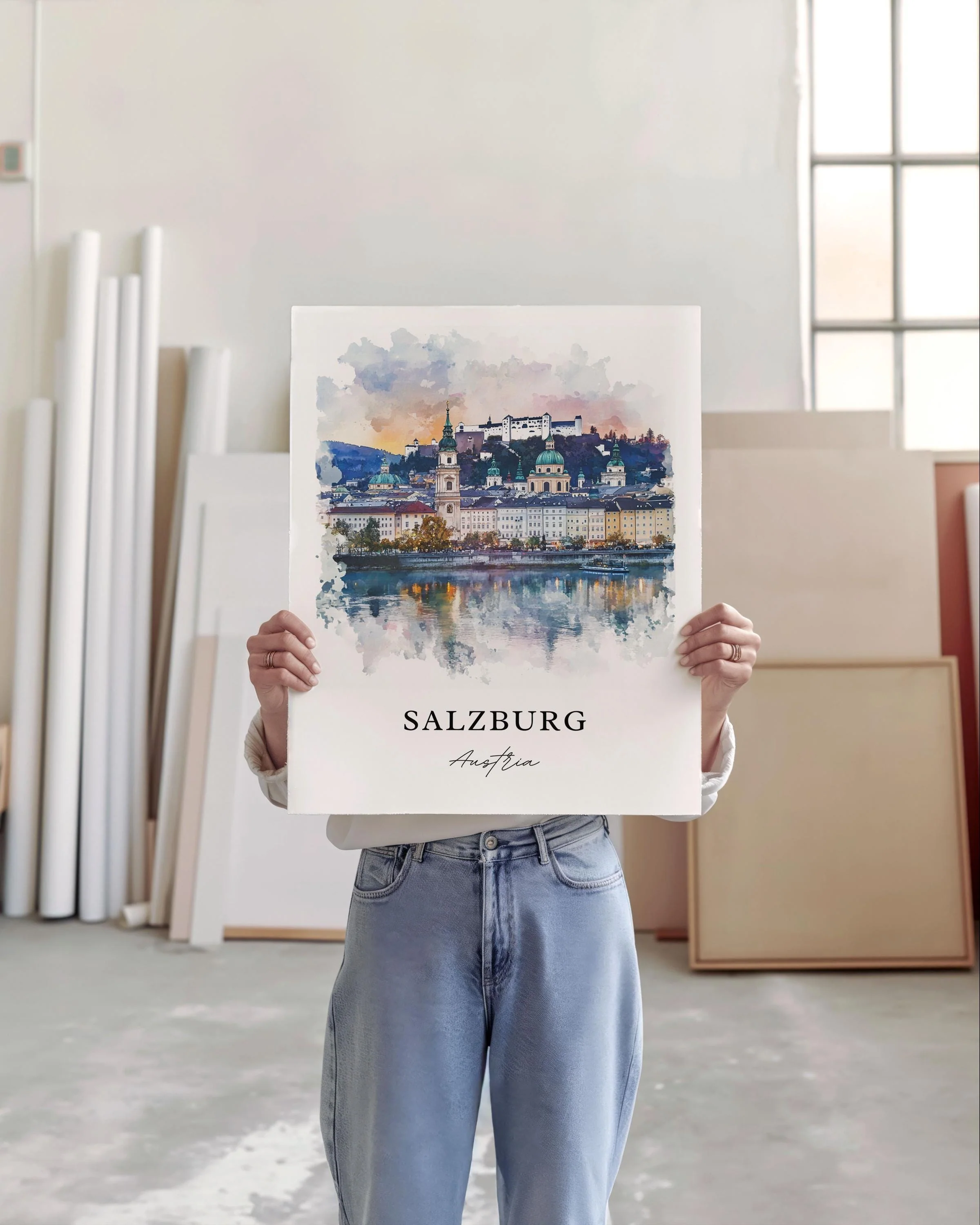 Salzburg, Austria – Watercolor Art Print - Image 4