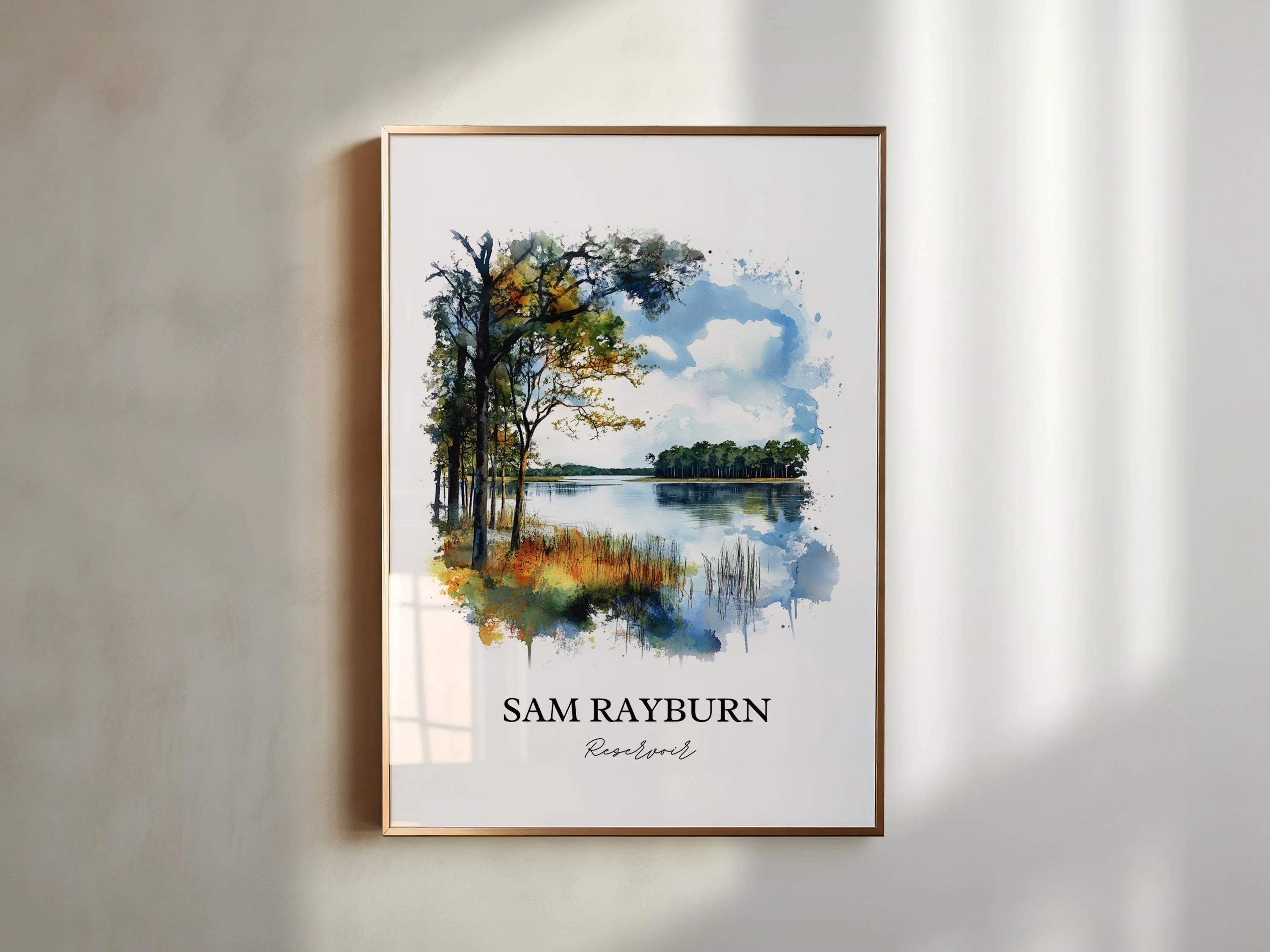 Sam Rayburn Reservoir, USA – Watercolor Art Print - Image 3