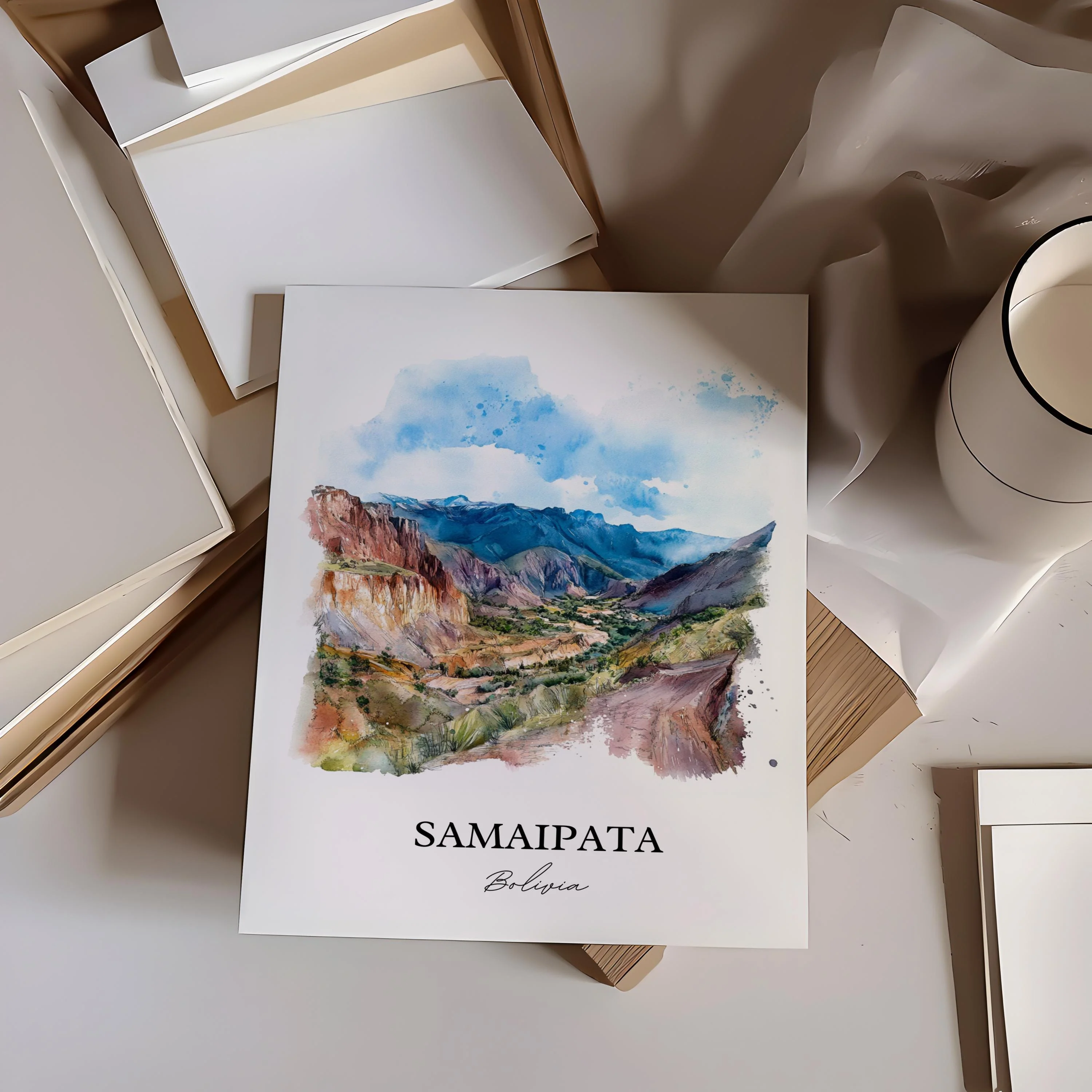 Samaipata, Bolivia – Watercolor Art Print of Amboró National Park - Image 5