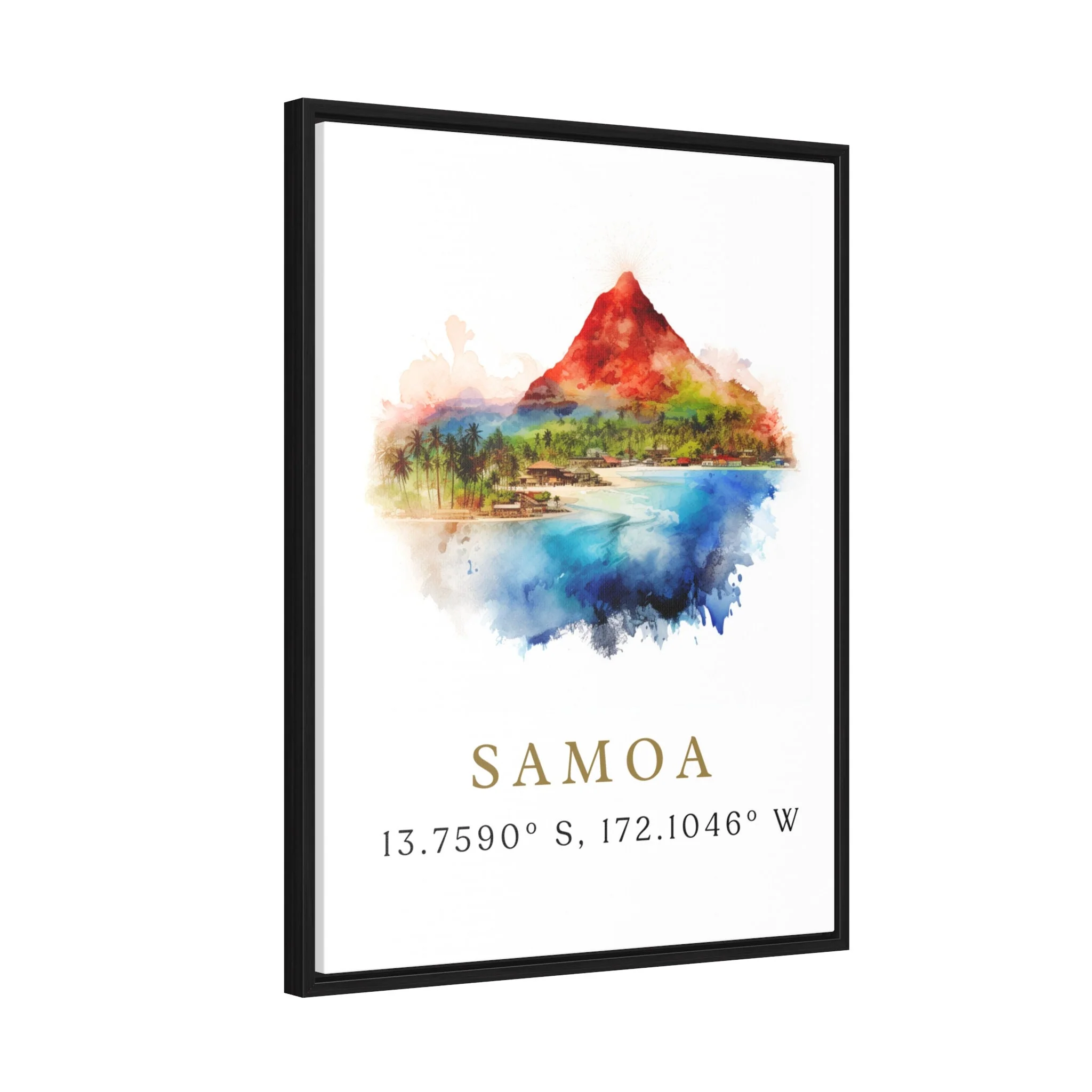 Samoa, Samoa – Watercolor Art Print with Coordinates and Custom Text - Image 7