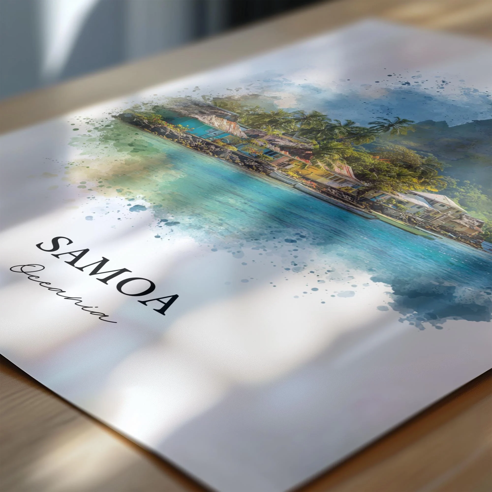 Samoa, American Samoa – Watercolor Art Print - Image 2