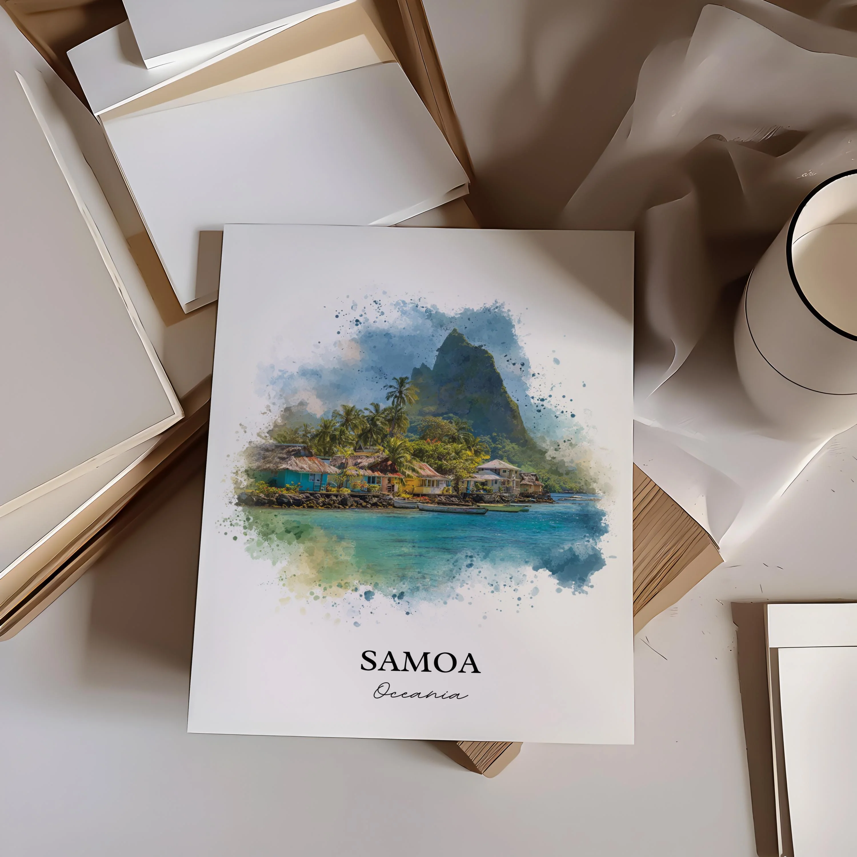 Samoa, American Samoa – Watercolor Art Print - Image 5