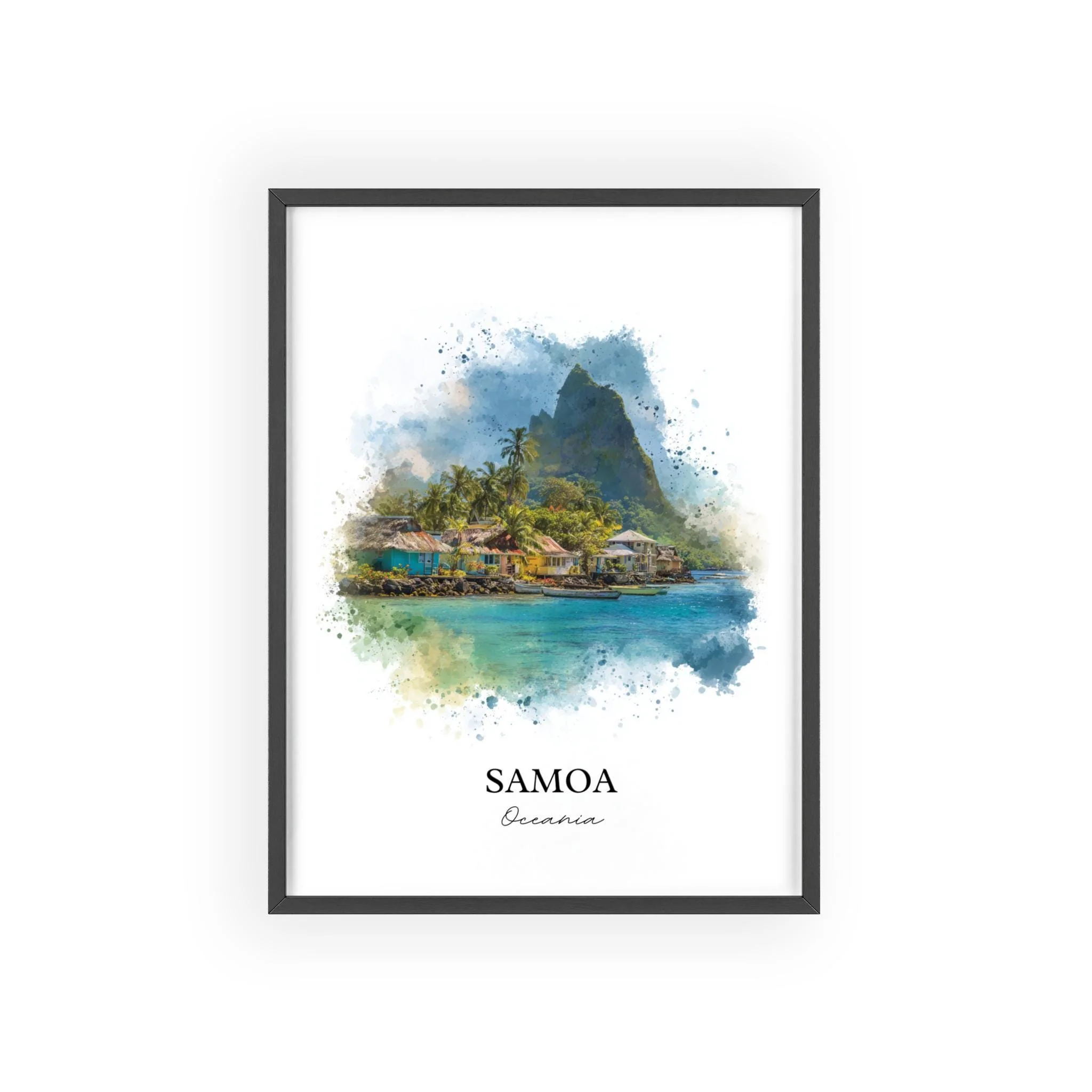 Samoa, American Samoa – Watercolor Art Print - Image 7