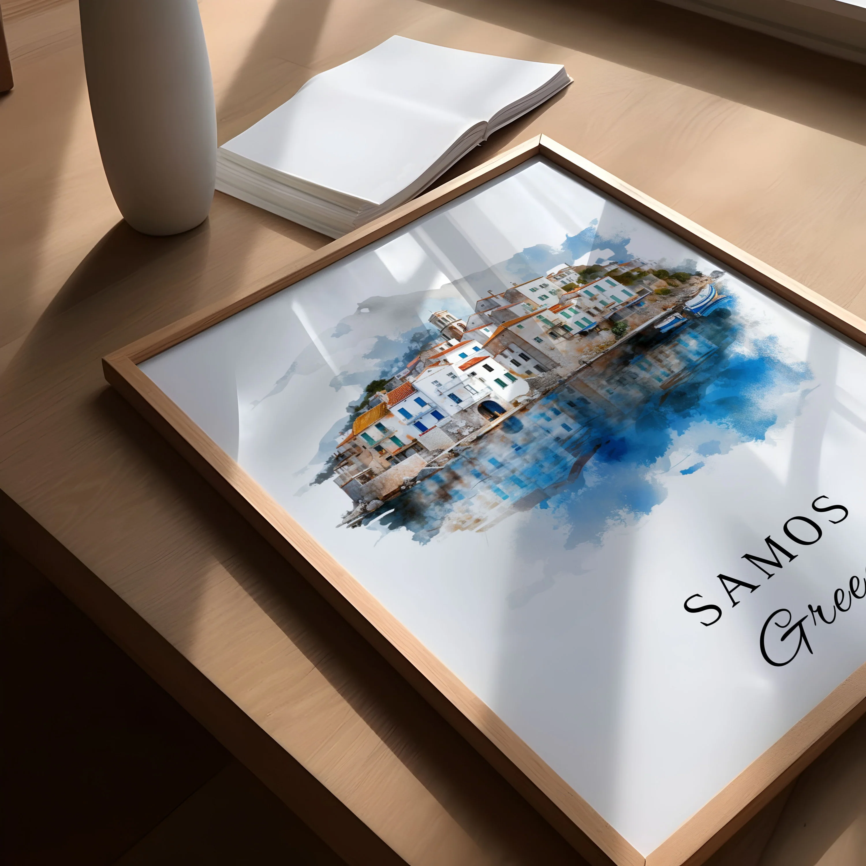 Samos, Greece – Watercolor Art Print - Image 3