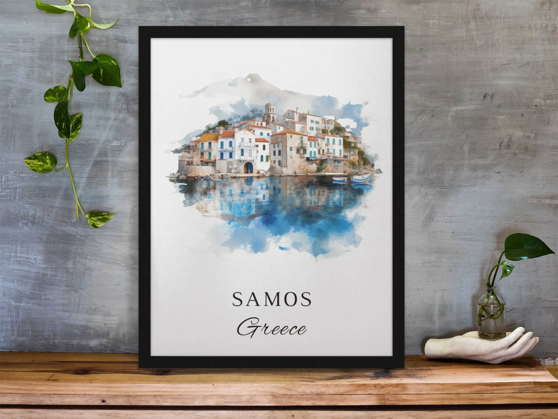 Samos, Greece – Watercolor Art Print - Image 5
