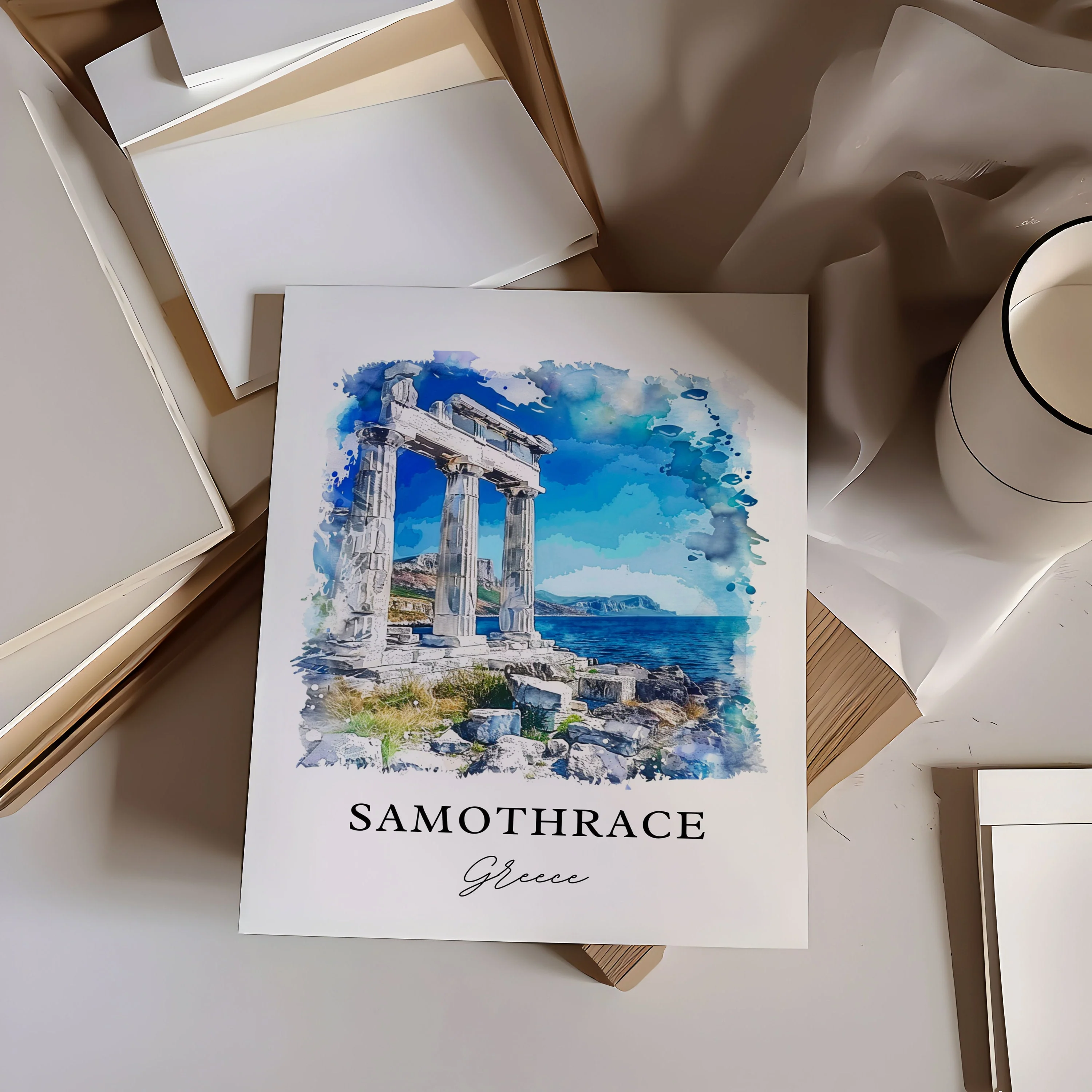 Samothrace, Greece – Watercolor Art Print - Image 2