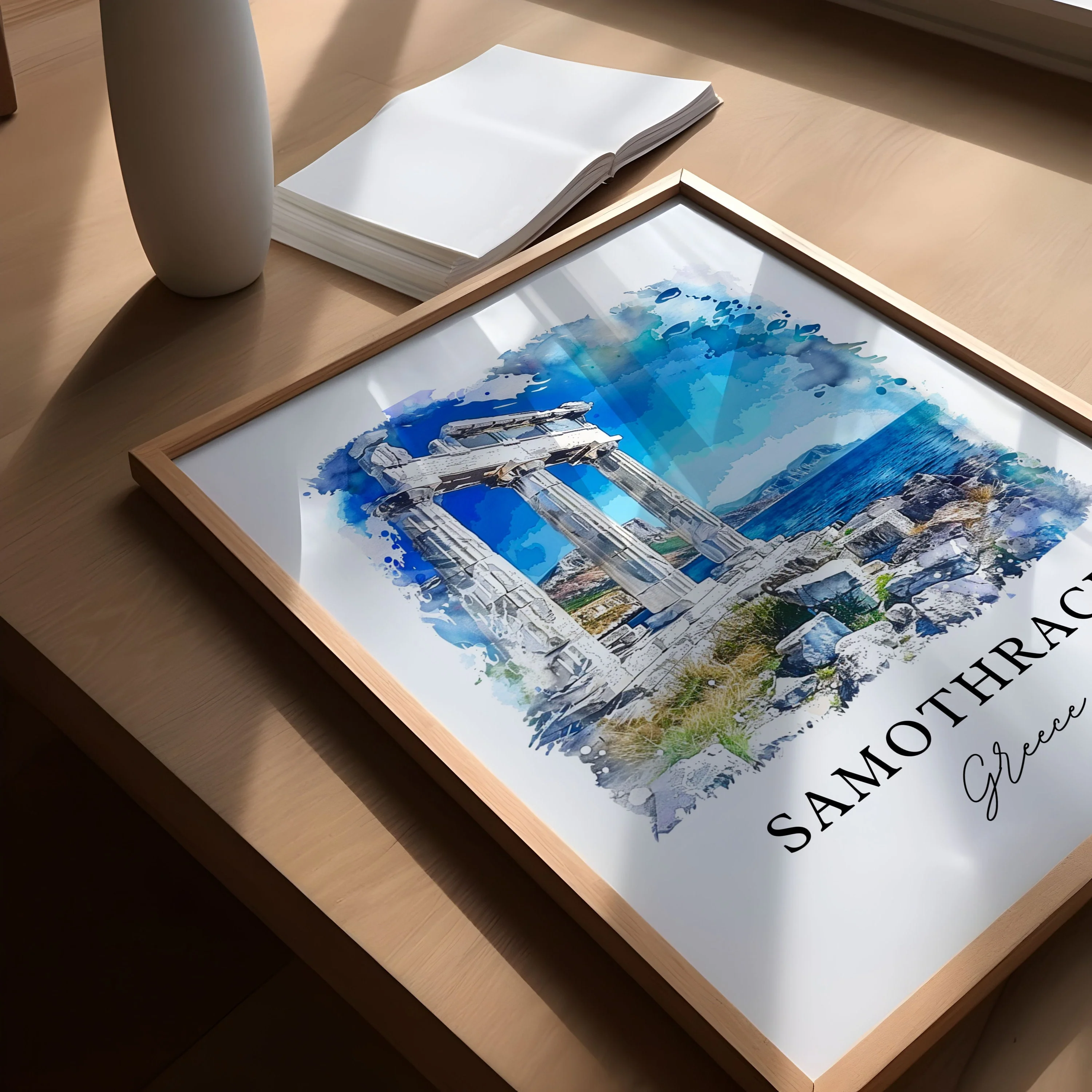 Samothrace, Greece – Watercolor Art Print - Image 3