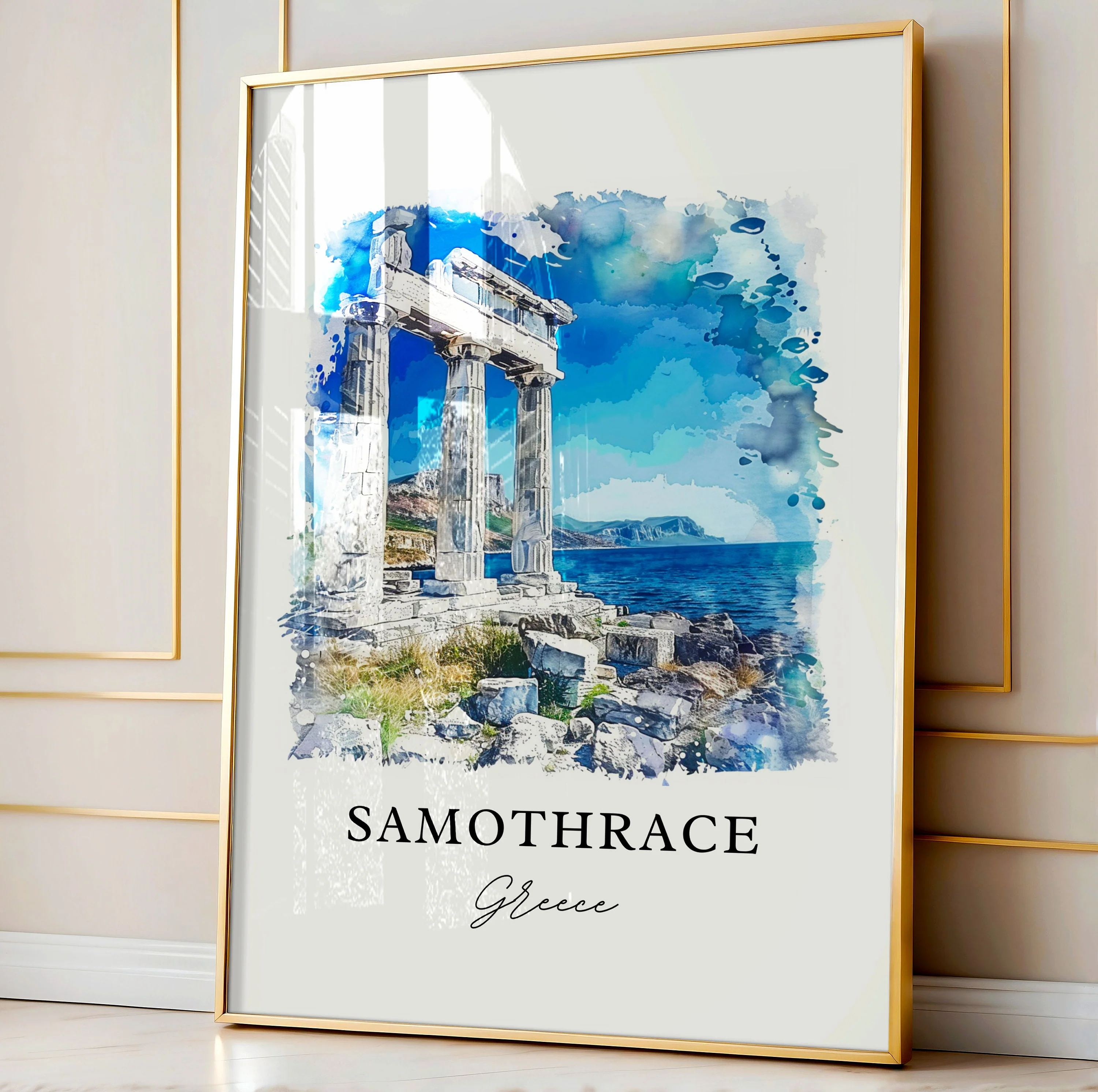Samothrace, Greece – Watercolor Art Print - Image 4