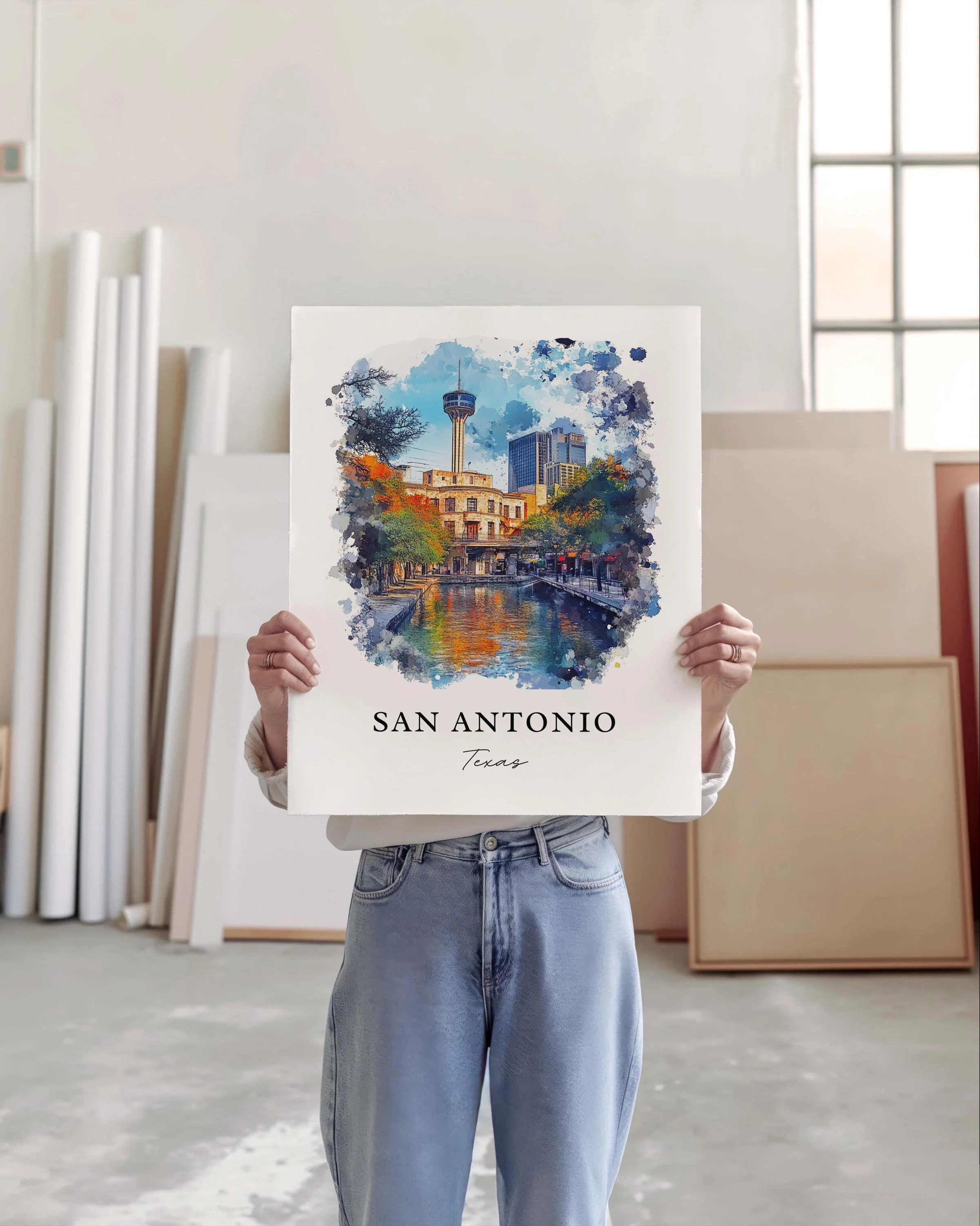 San Antonio, USA – Watercolor Art Print - Image 3