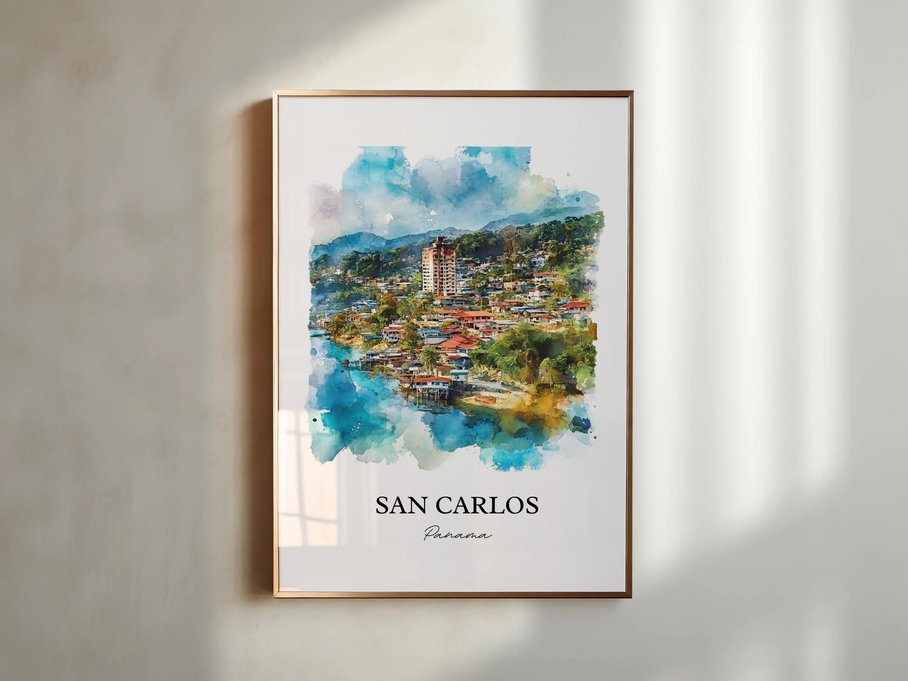San Carlos, Panama – Watercolor Art Print - Image 3