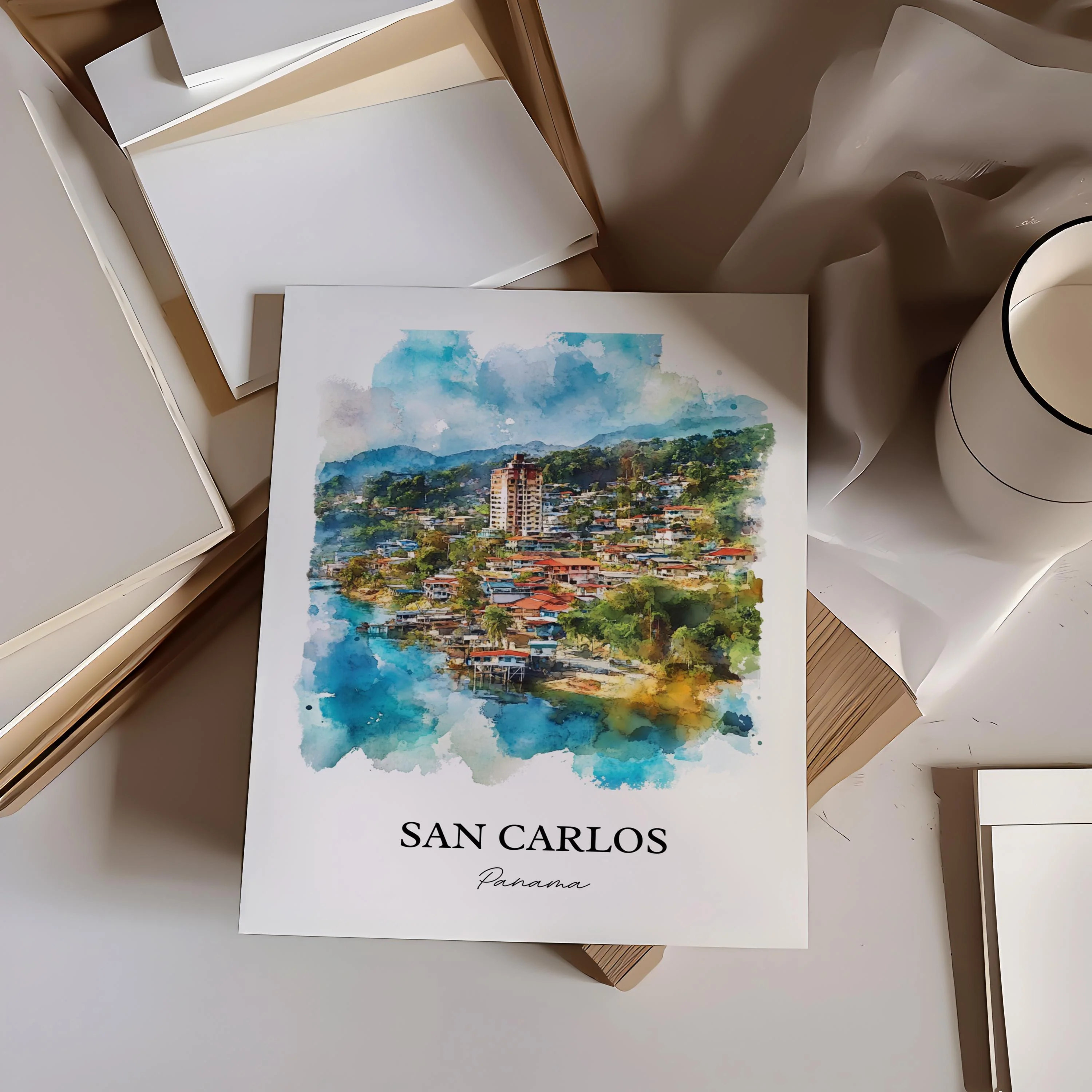 San Carlos, Panama – Watercolor Art Print - Image 6