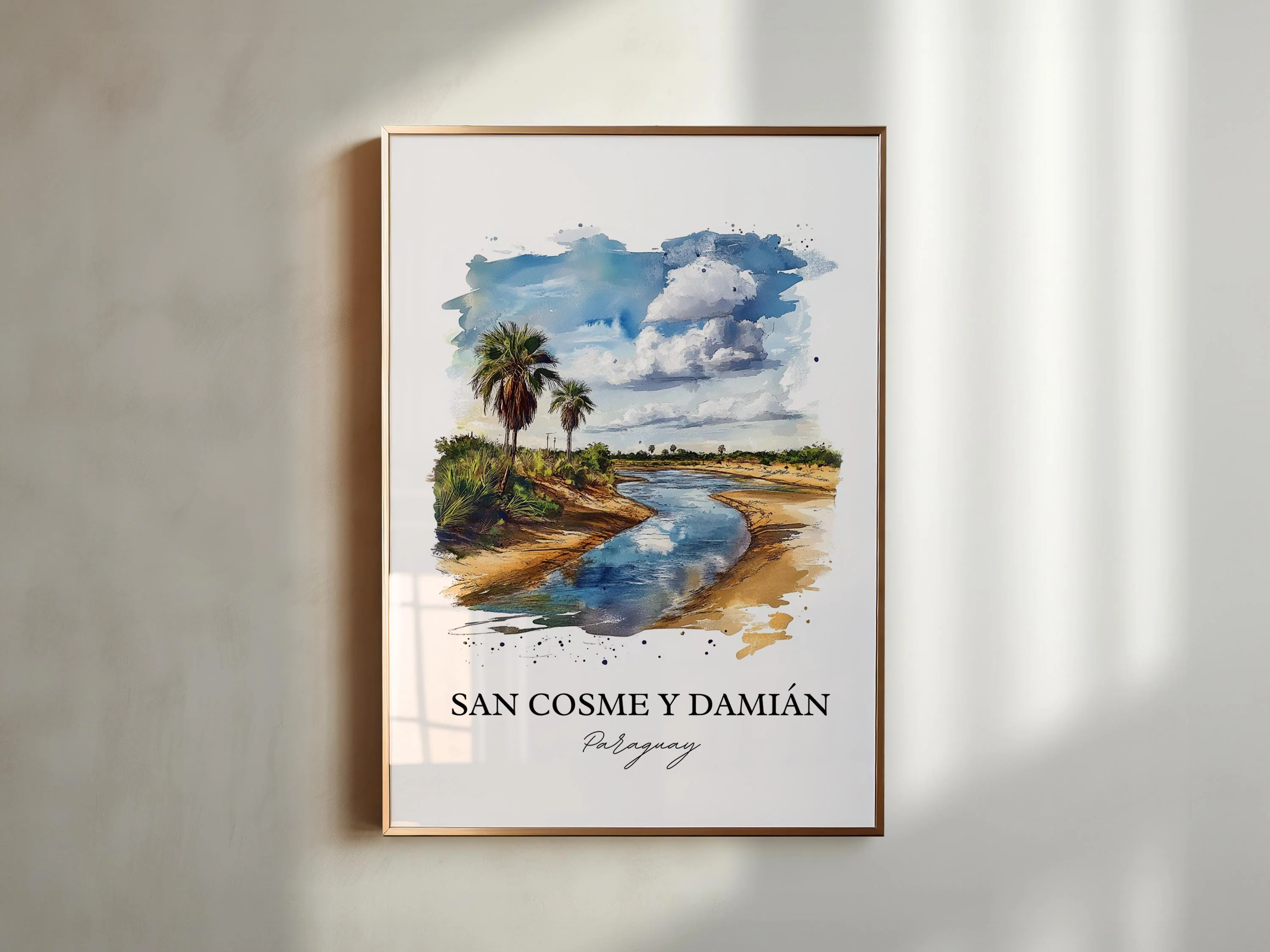 San Cosme y Damián, Paraguay – Watercolor Art Print - Image 5